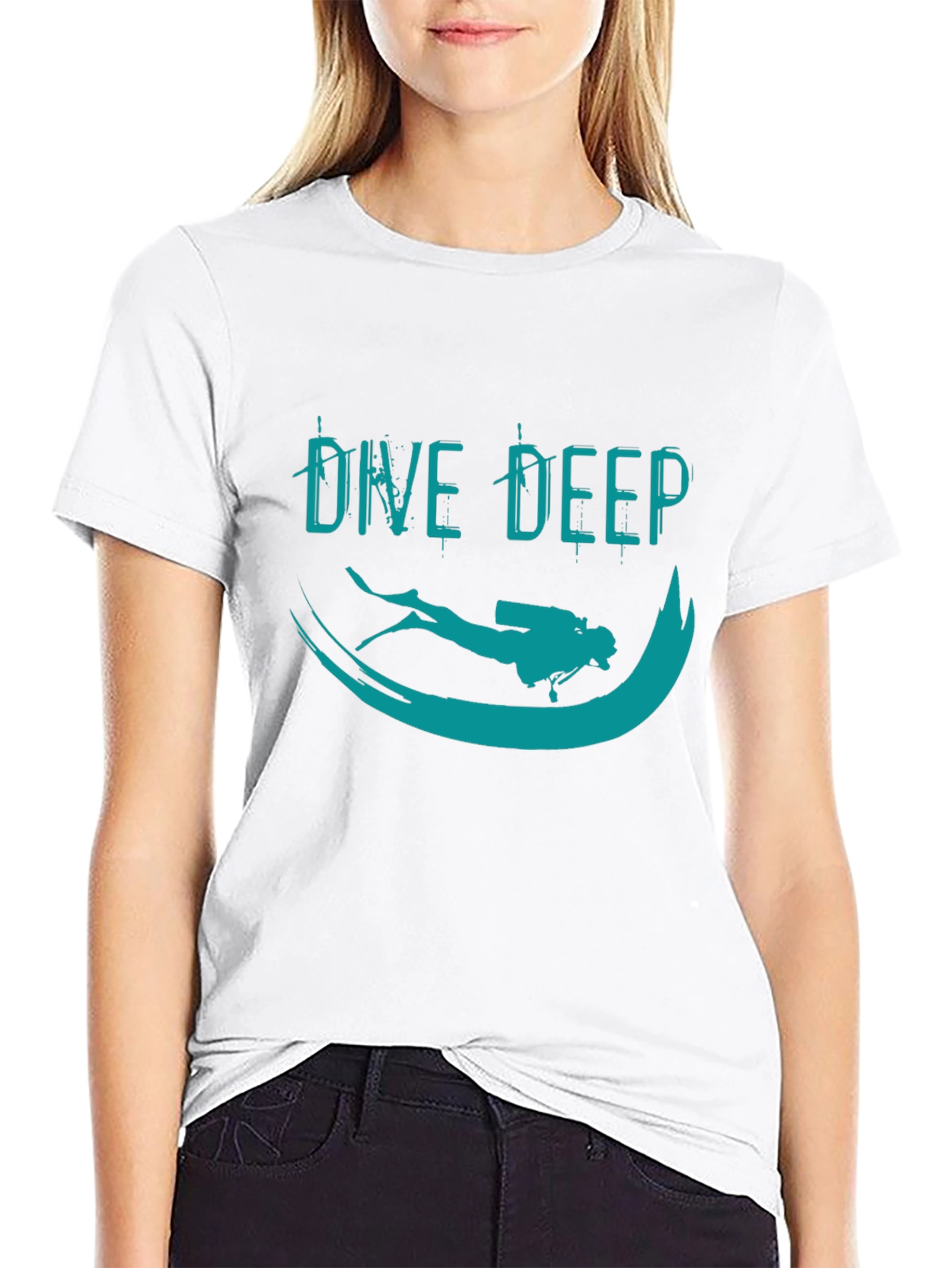 Black Dive Deep Graphic T-Shirt - Black view 9