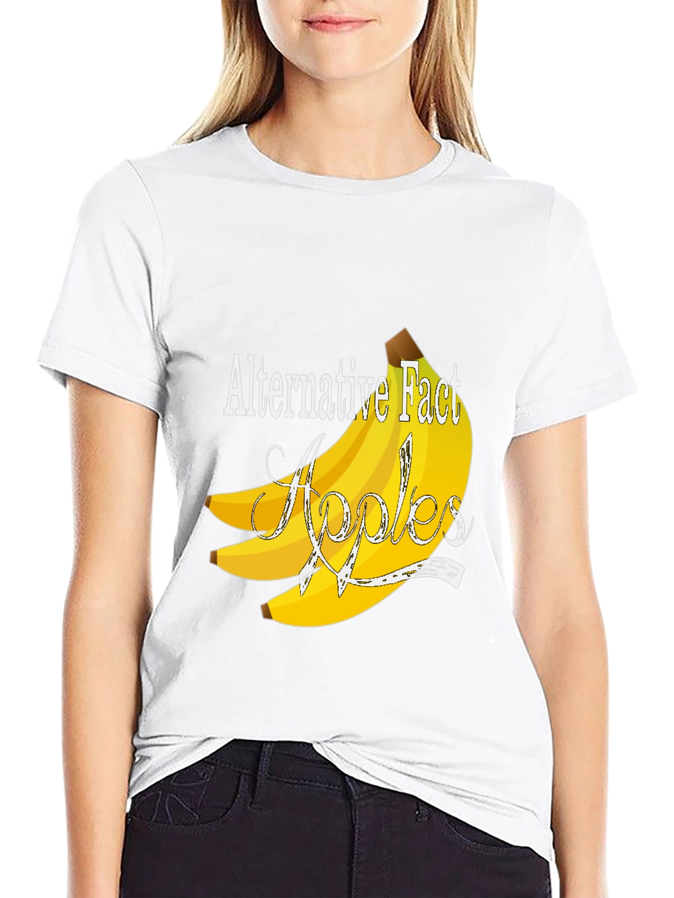 Black Alternative Fact Apples T-Shirt - Funny Banana Tee view 9