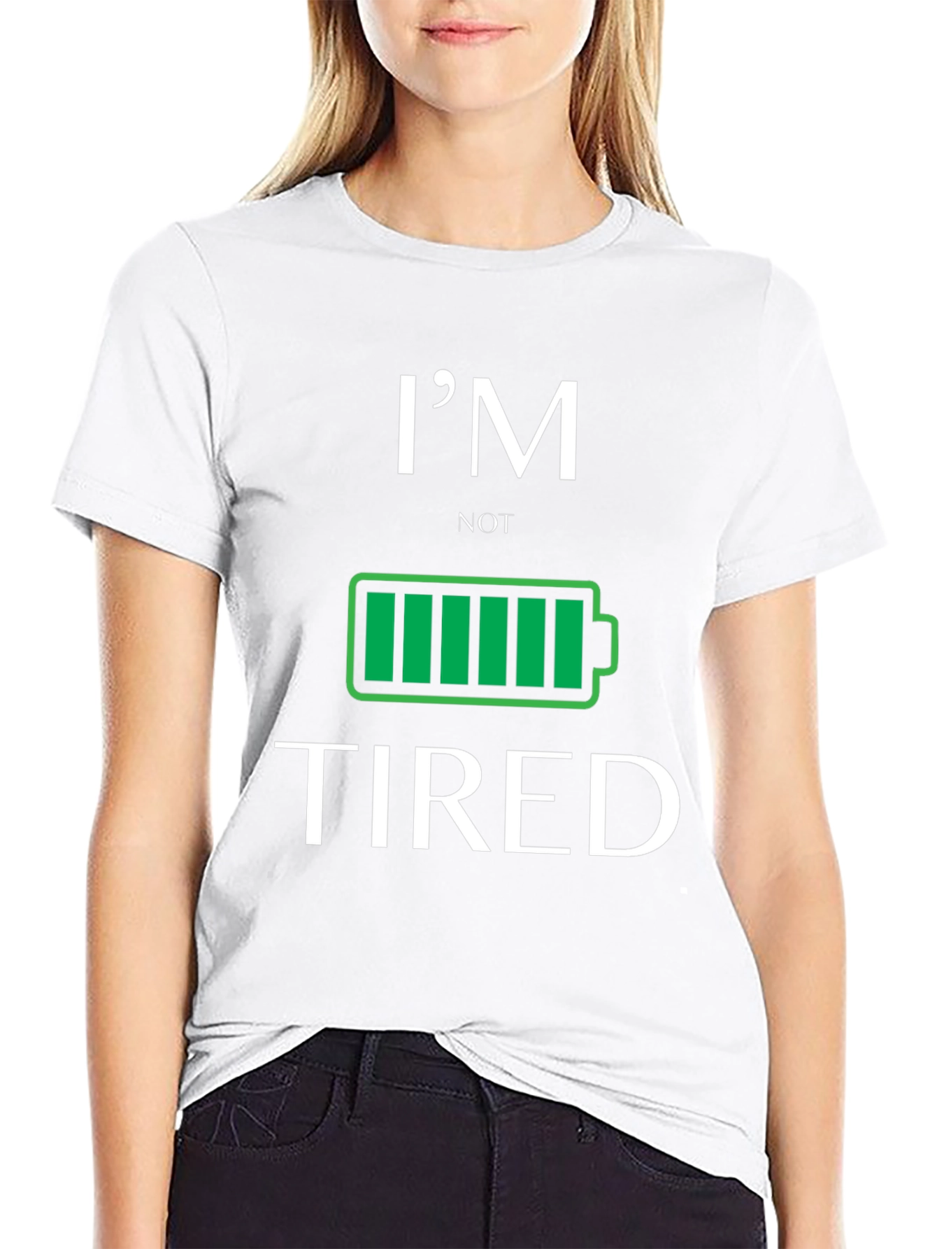 Black I'm Not Tired Graphic T-Shirt view 9