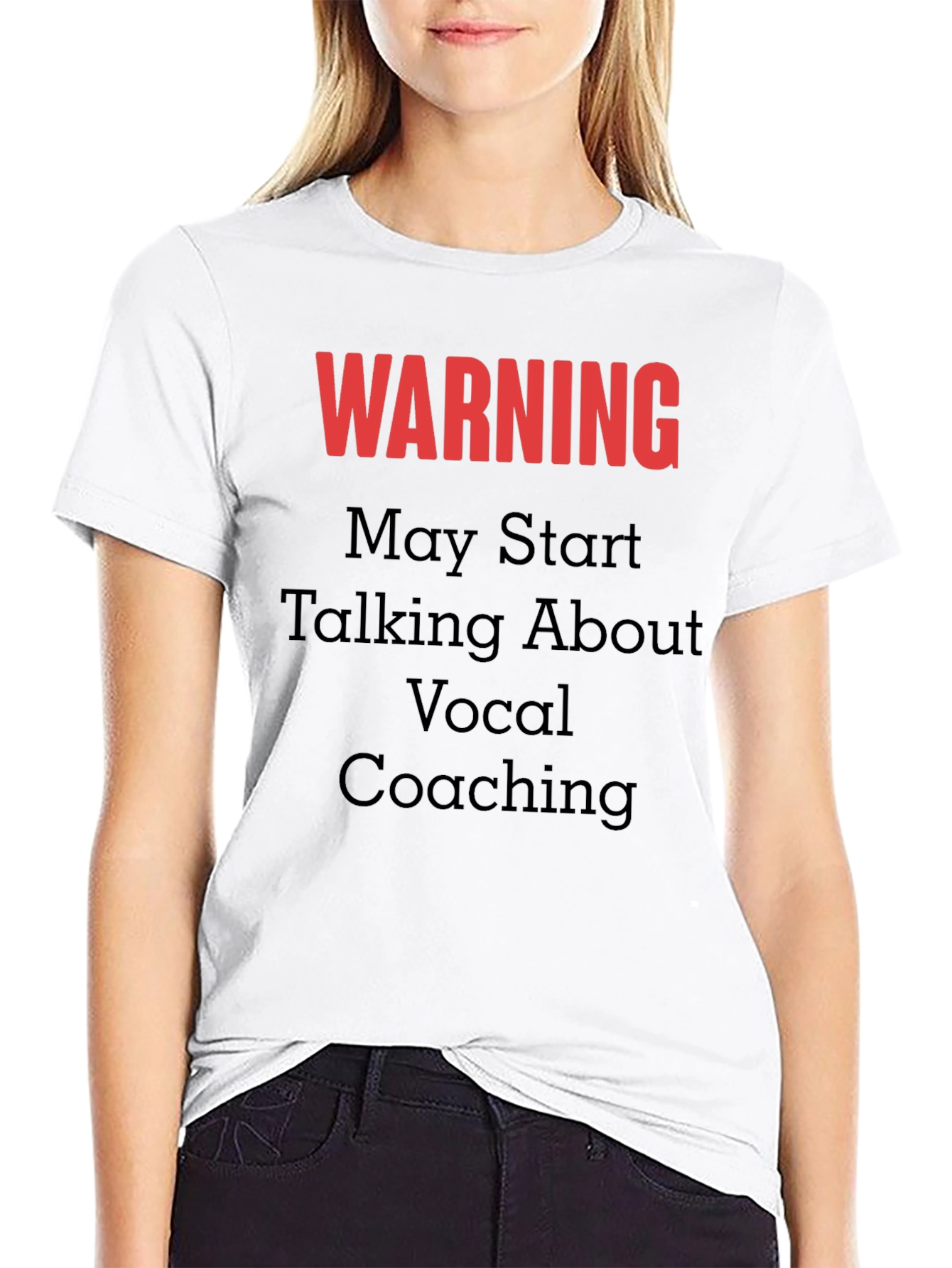 Black Warning Vocal Coaching T-Shirt view 9