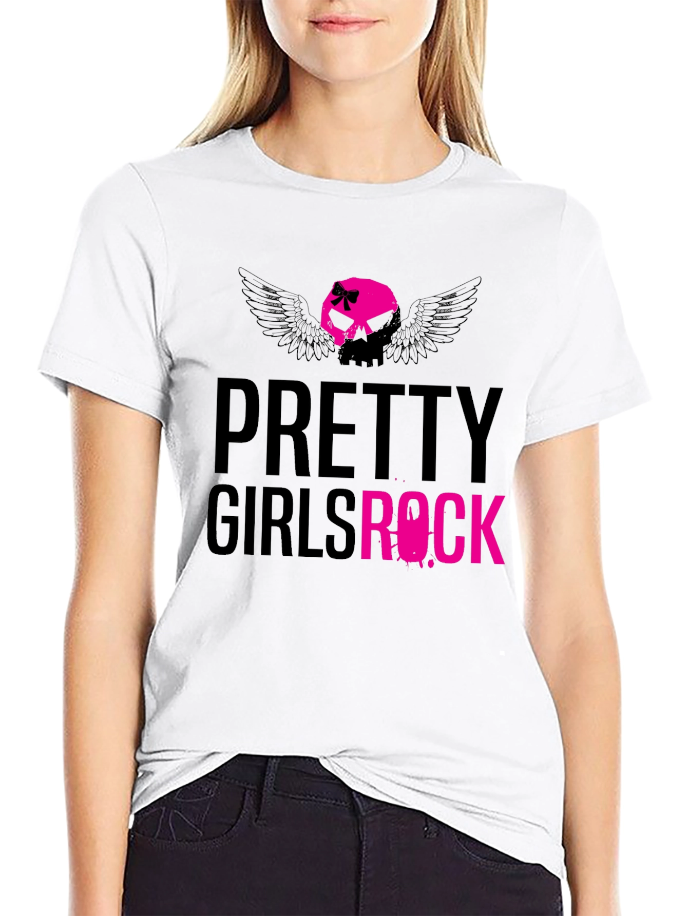 Black Pretty Girls Rock Graphic T-Shirt view 9