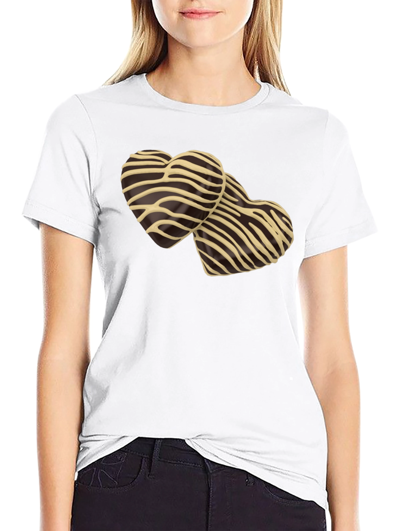 Black Heart Zebra Print T-Shirt - Stylish Graphic Tee view 9