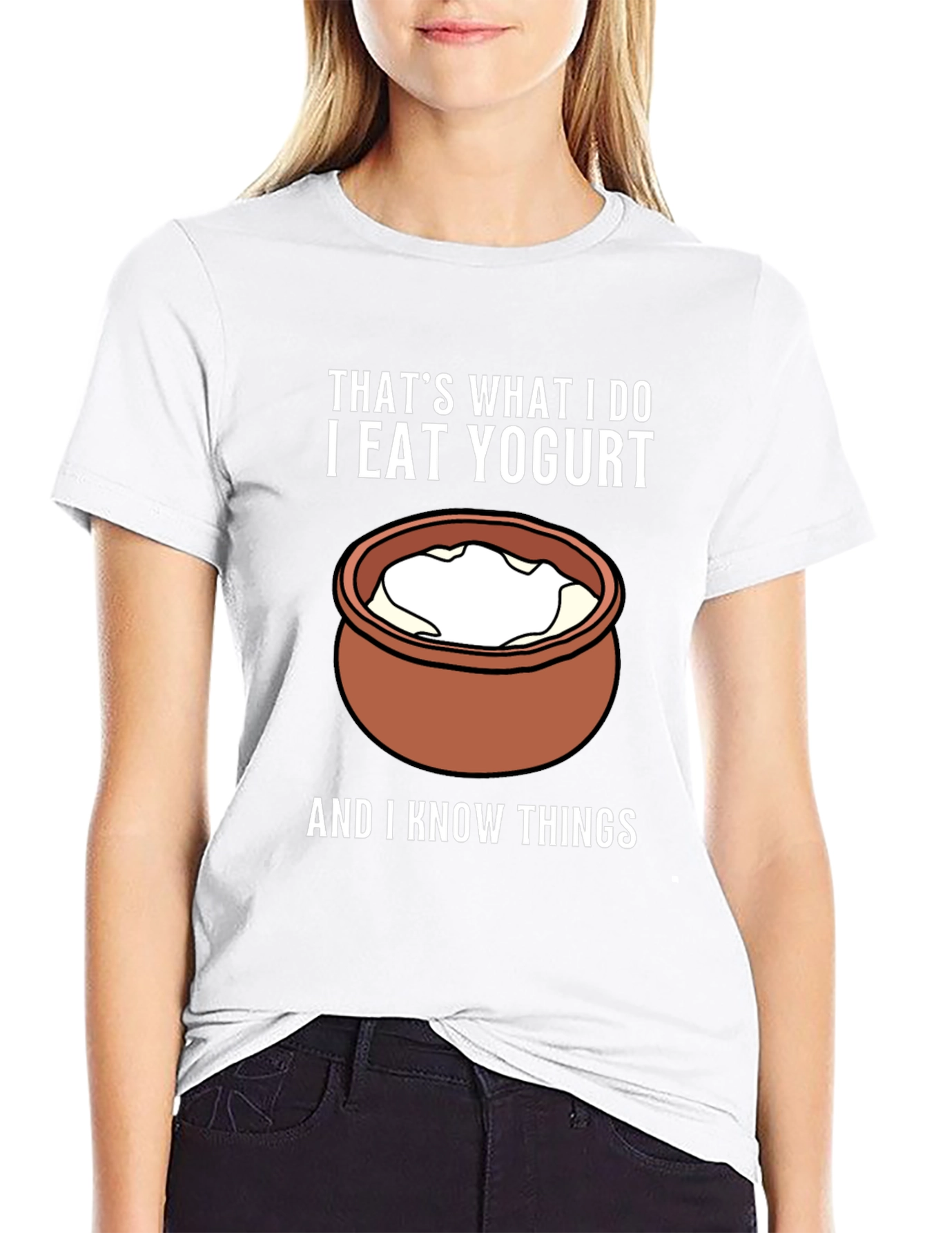 Black That's What I Do I Eat Yogurt T-Shirt view 9