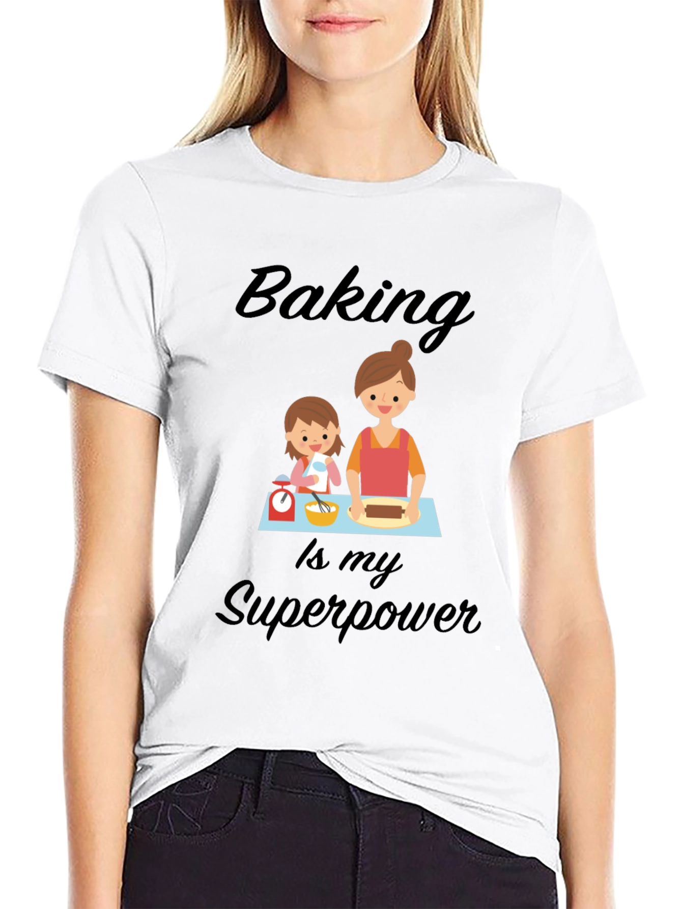 Black Baking is My Superpower Black T-Shirt view 9