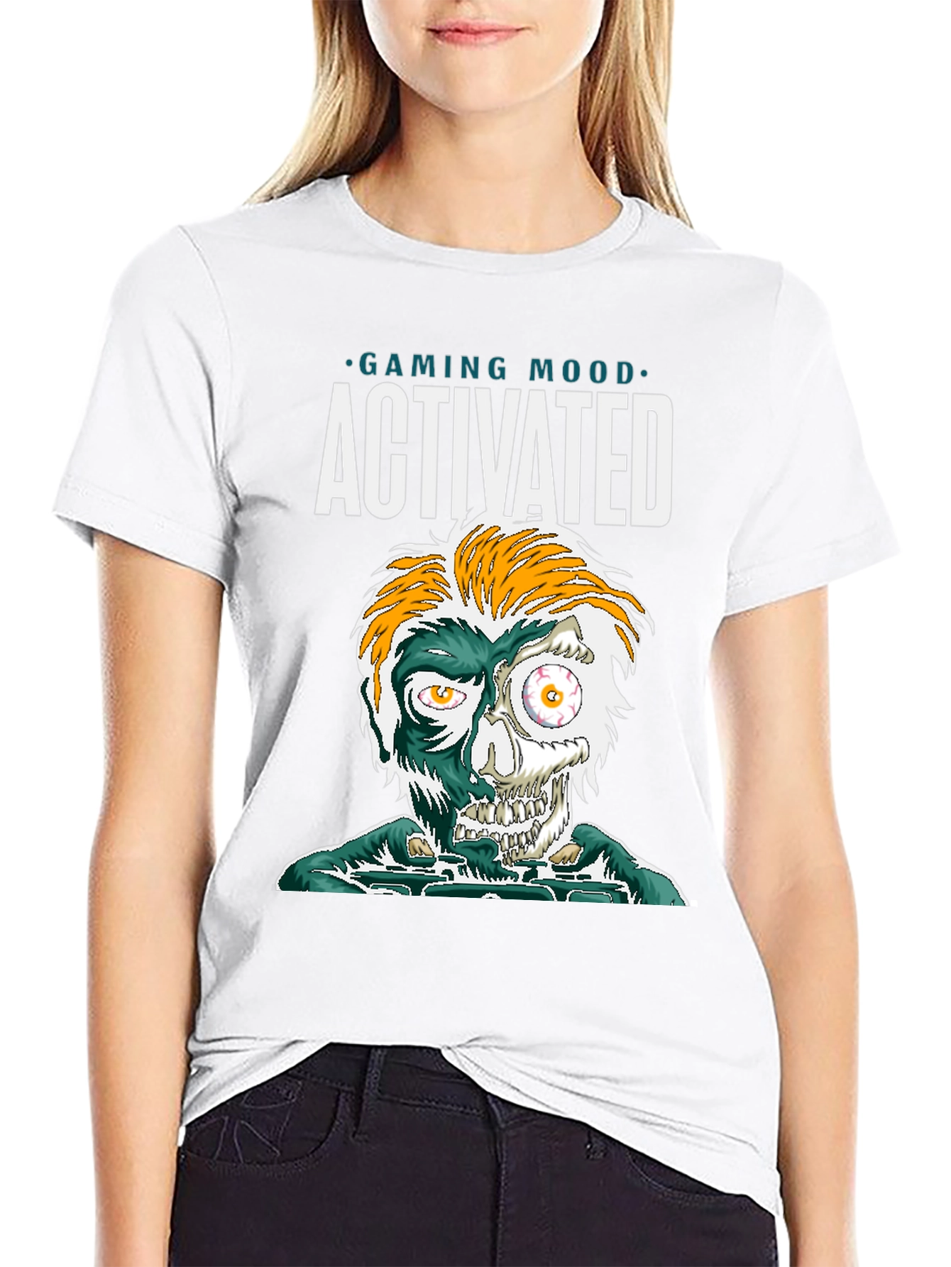 Black Gaming Mood Activated Graphic Tee - Gamer Shirt view 9