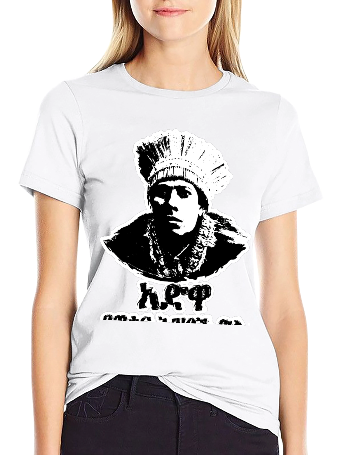 Black Vintage Style Headdress T-Shirt - Retro Cool Design view 9