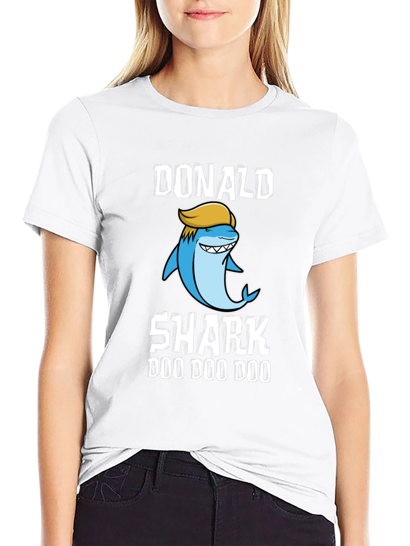 Black Donald Shark T-Shirt - Doo Doo Doo view 9