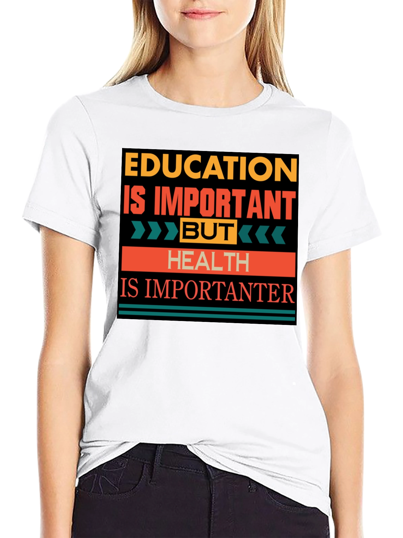 Black Education vs. Health T-Shirt: Importantanter view 9
