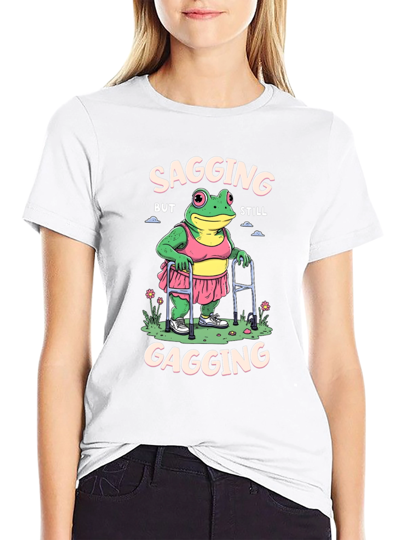 Black Sagging but Still Gagging Frog T-Shirt view 9