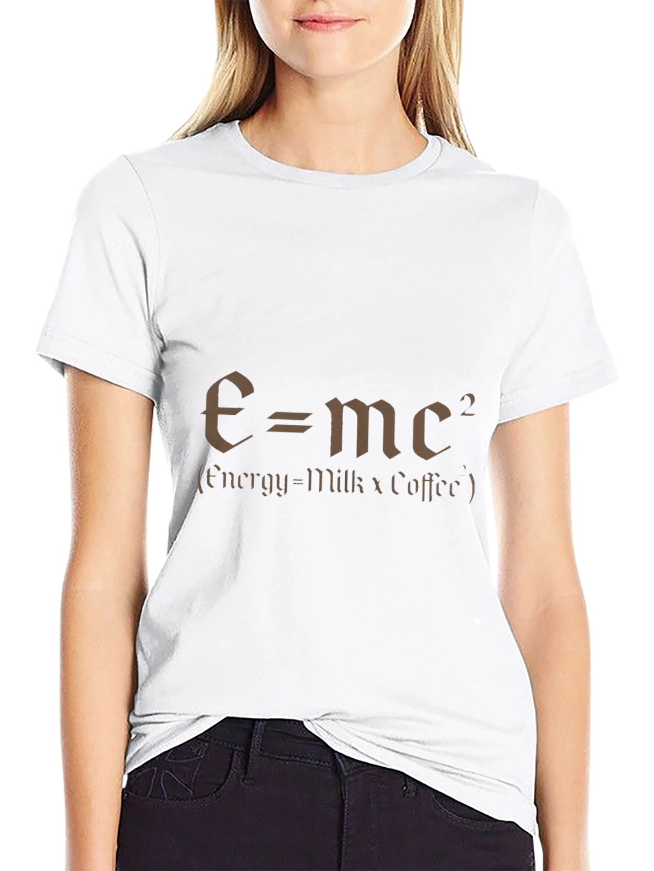 Black Funny E=mc2 T-Shirt - Milk and Coffee view 9