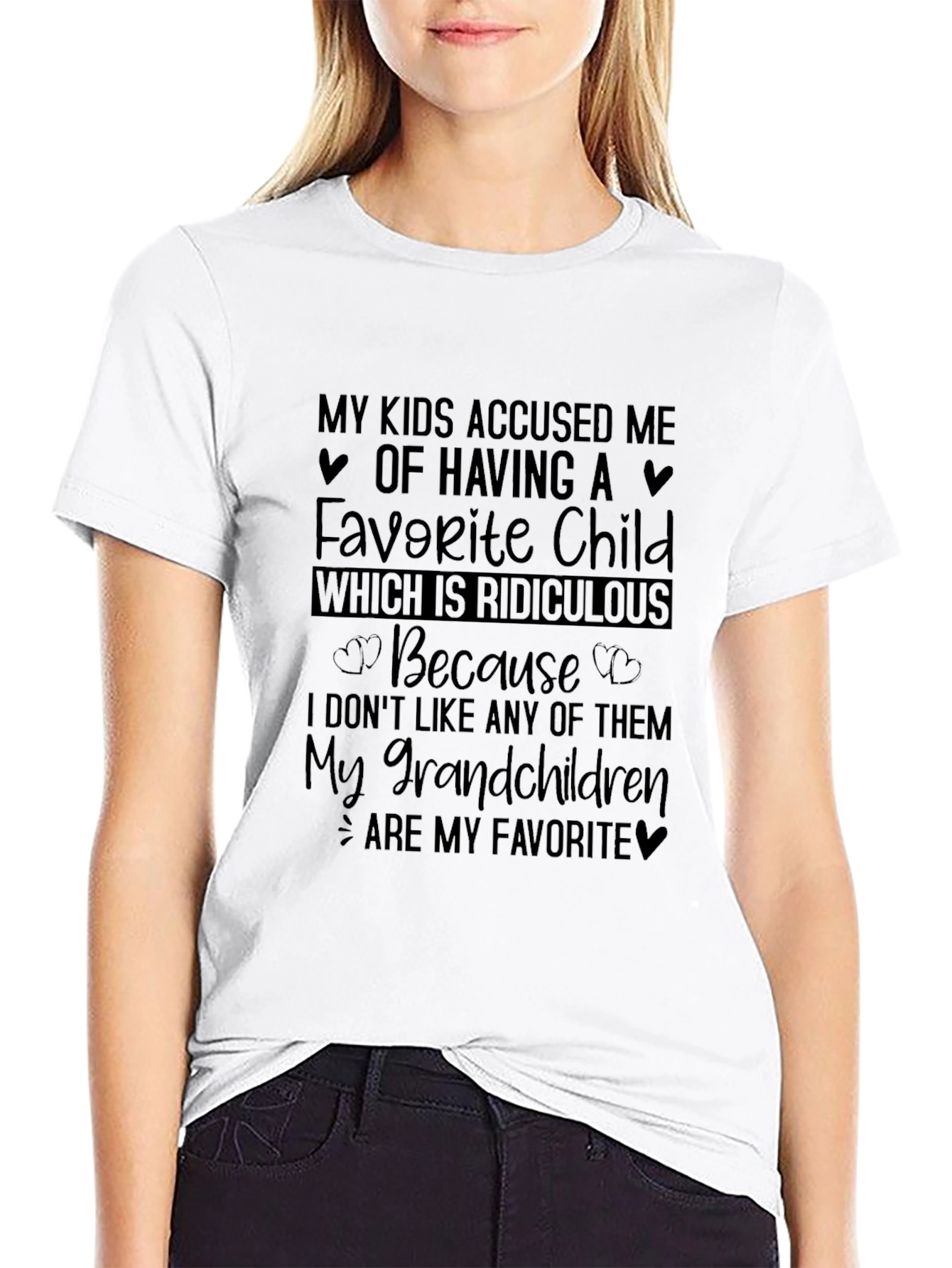 Black Funny Grandparent T-Shirt: My Grandchildren Are My Favorite view 9