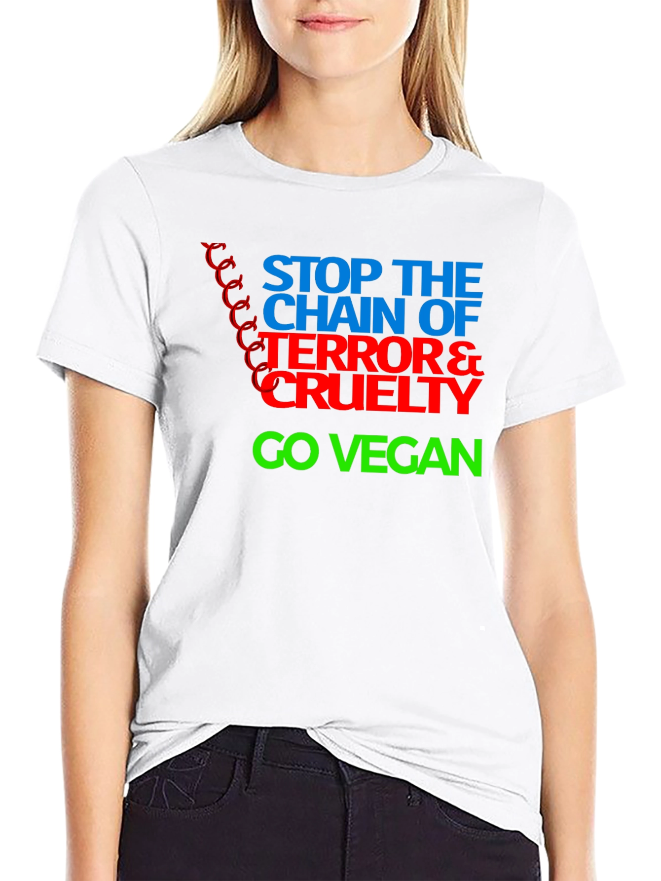 Black Stop the Chain Vegan T-Shirt view 9