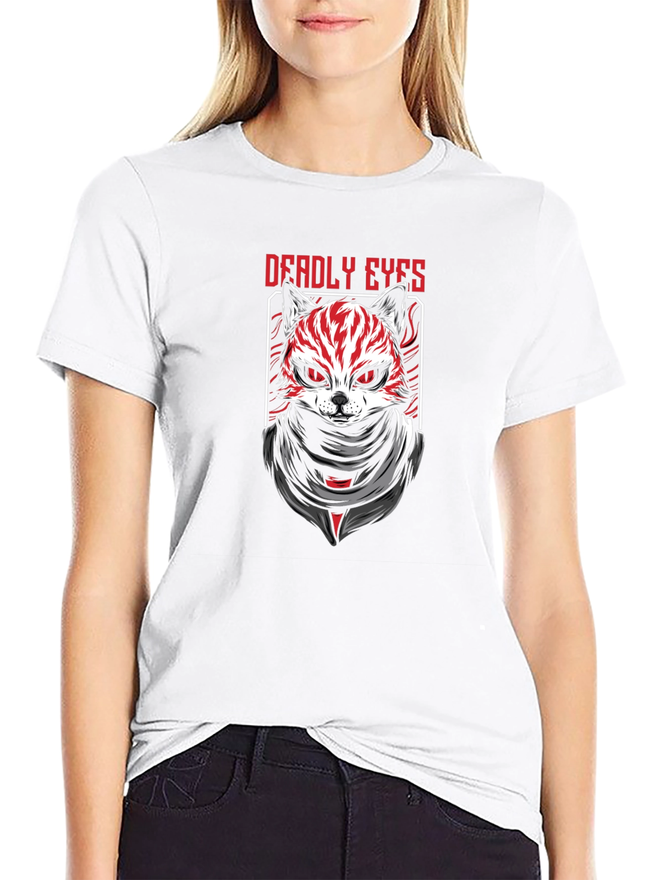 Black Deadly Eyes Graphic Tee - Men's Black T-Shirt view 9