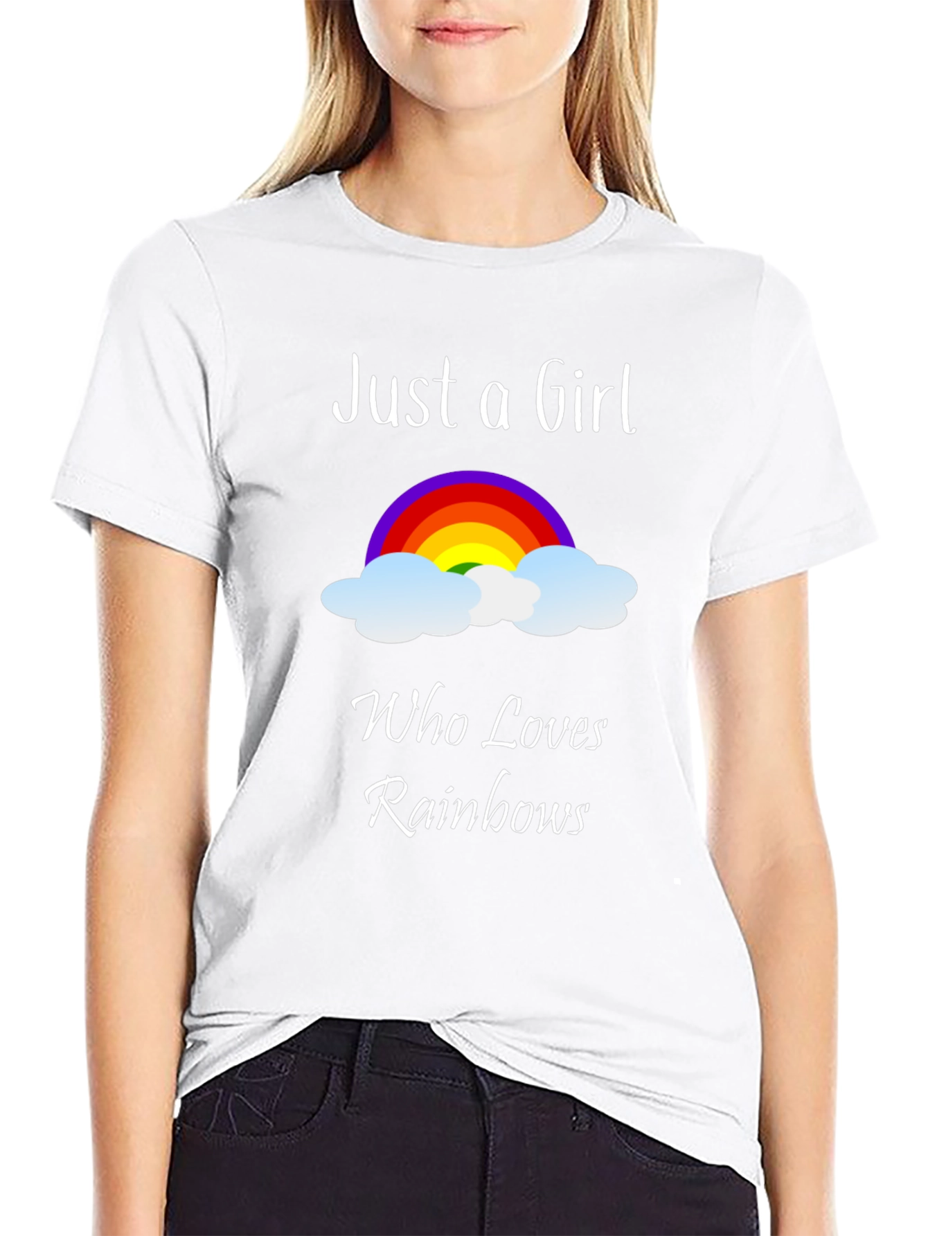 Black Rainbow Lover Women's Graphic Tee - Black view 9