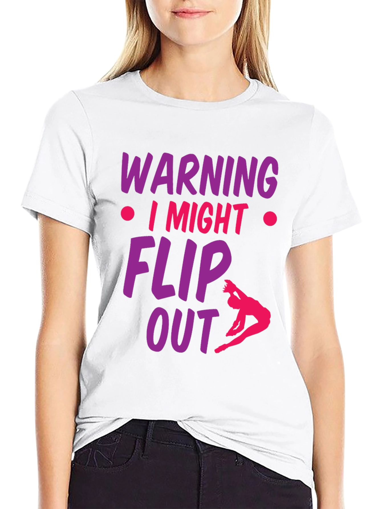 Black Warning I Might Flip Out Gymnast T-Shirt view 9