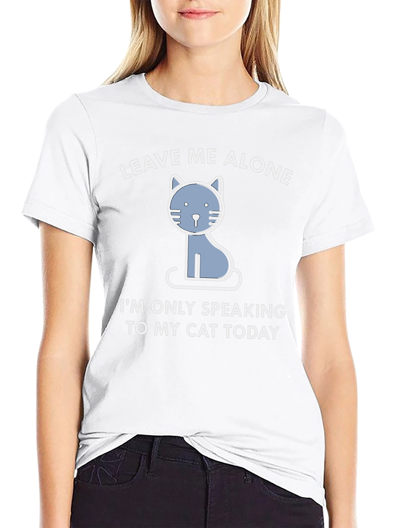 Black Leave Me Alone Cat T-Shirt - Funny Graphic Tee view 9