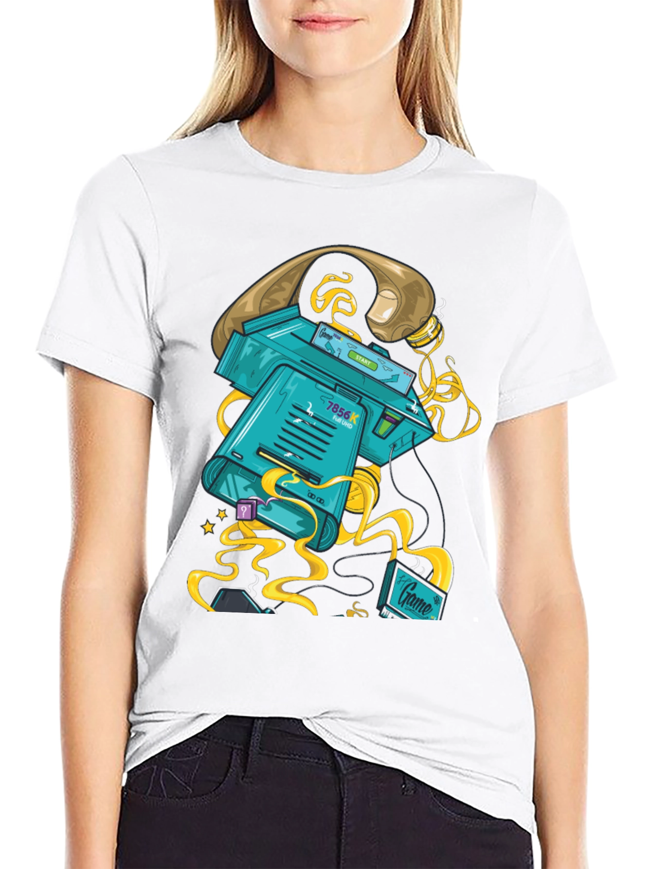 Black Retro Gaming T-Shirt view 9