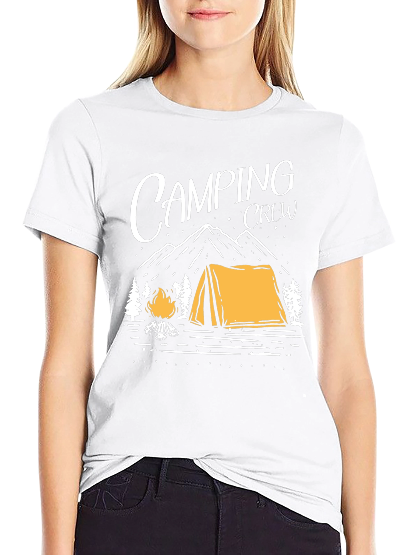 Black Camping Crew Graphic Tee - Outdoor Adventure Shirt view 9