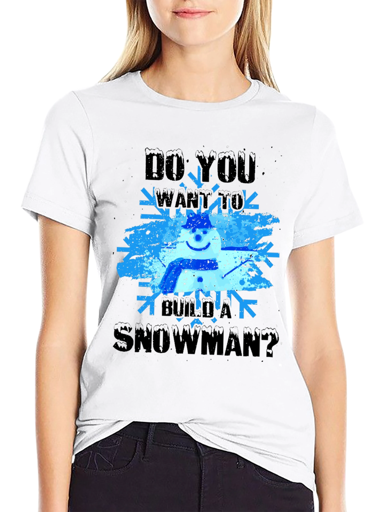 Black Do You Want to Build a Snowman T-Shirt view 9