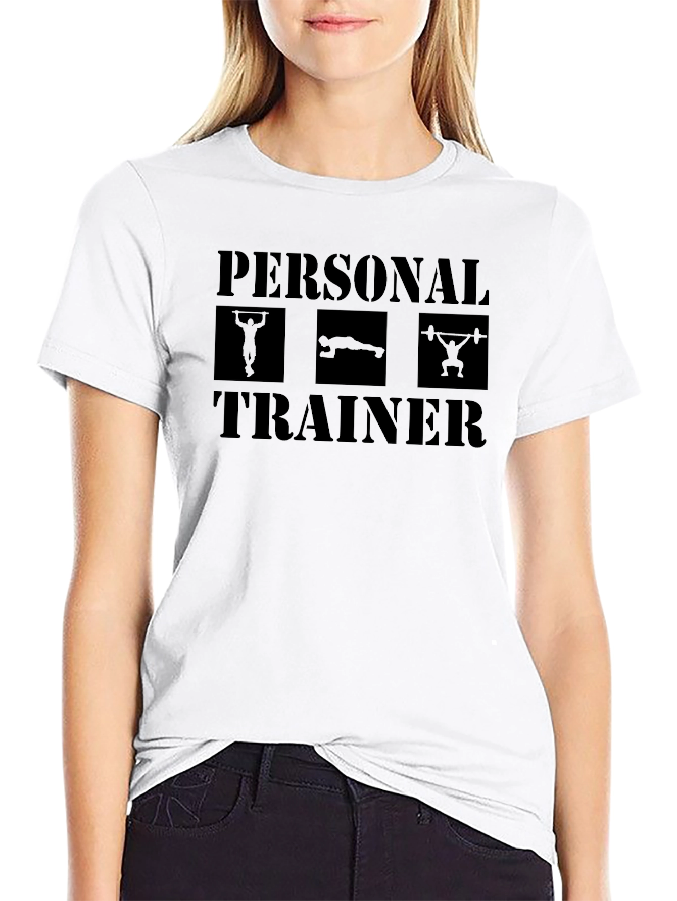 Black Personal Trainer Black T-Shirt - Gym Workout Apparel view 9