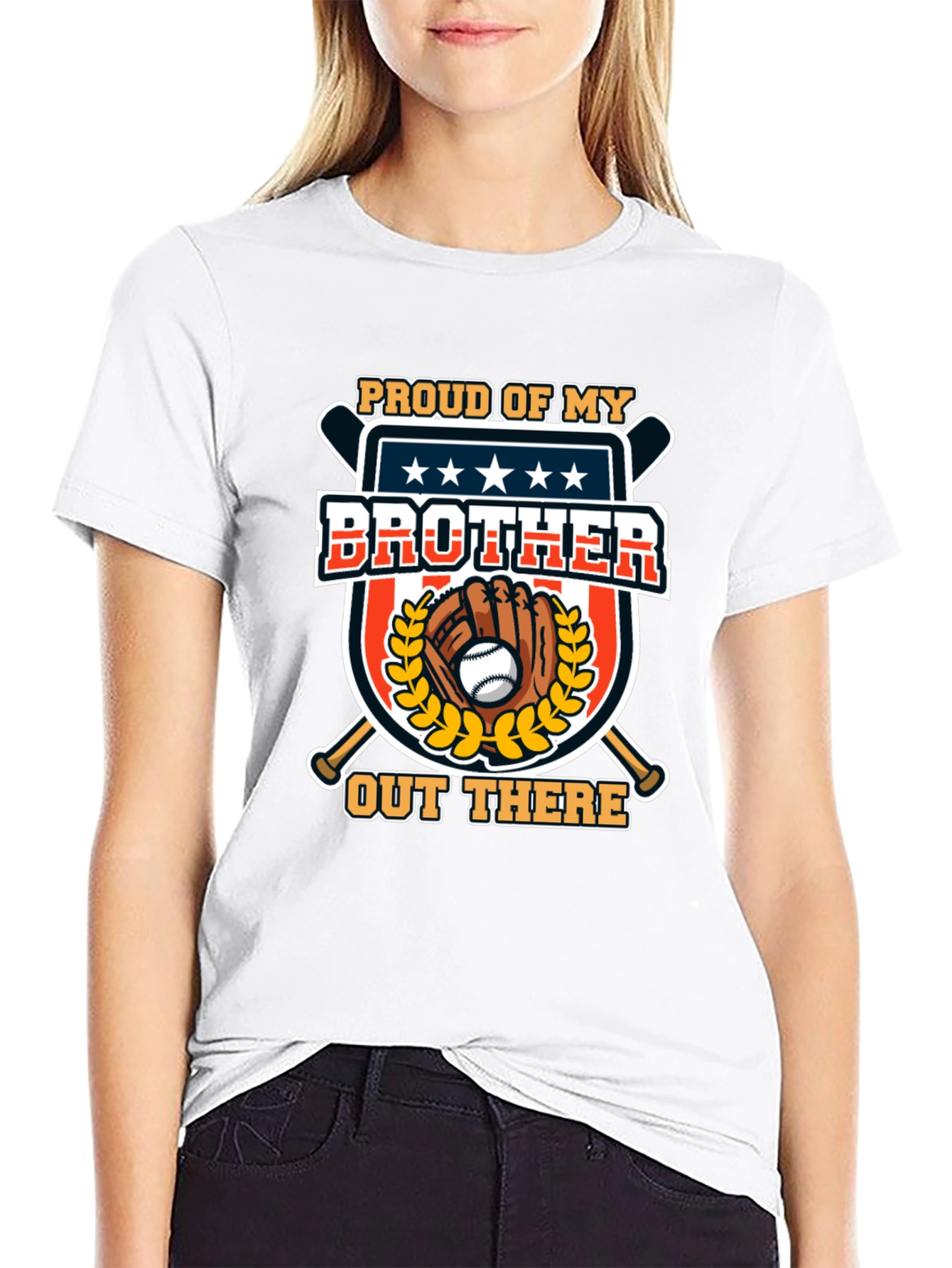 Black Proud Brother Baseball T-Shirt view 9
