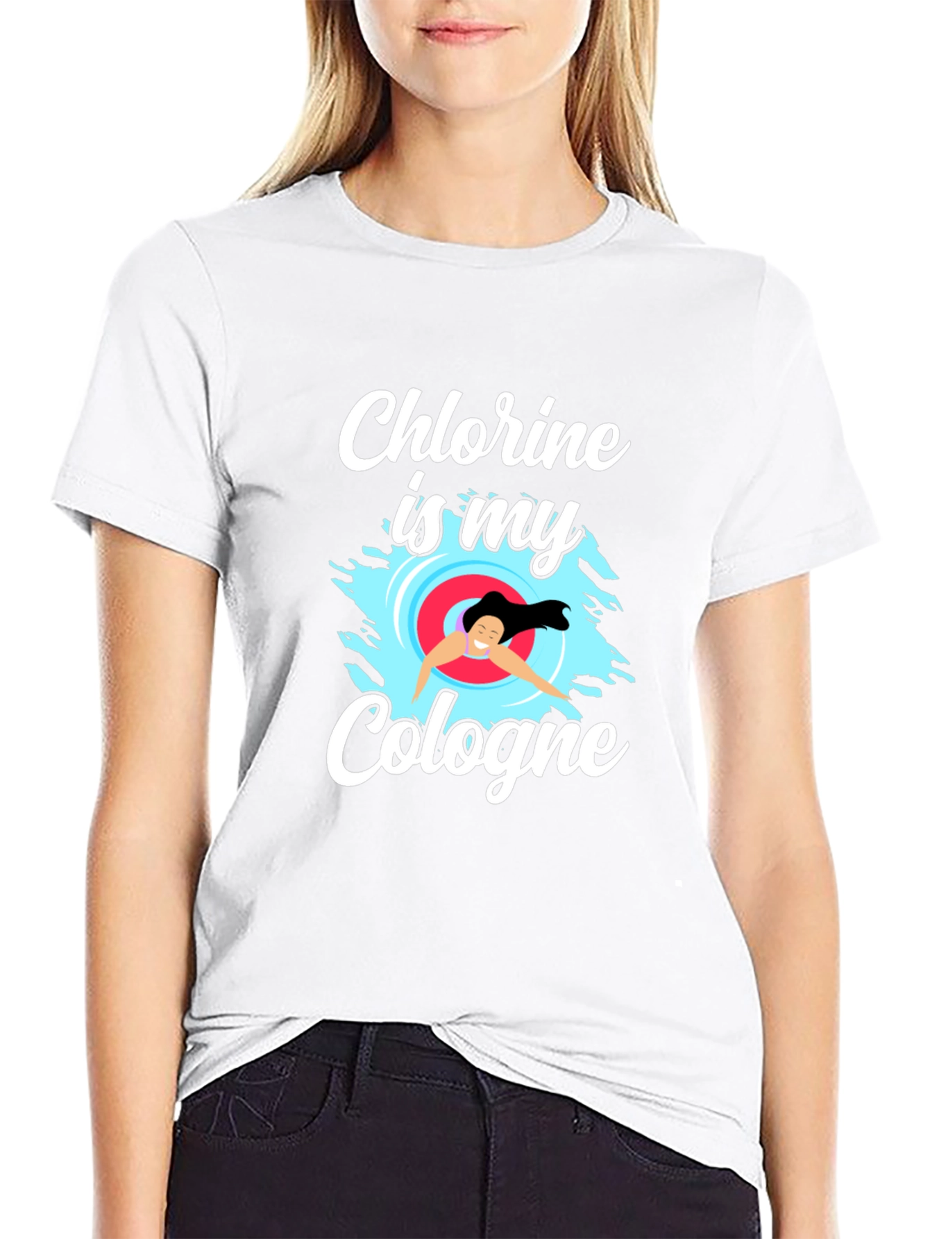 Black Chlorine Is My Cologne T-Shirt - Swimmer Gift view 9