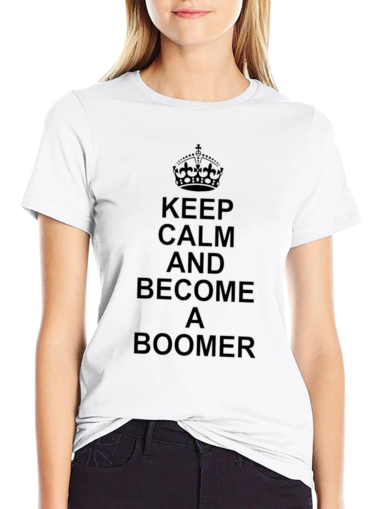 Black Keep Calm & Become a Boomer Graphic Tee view 9