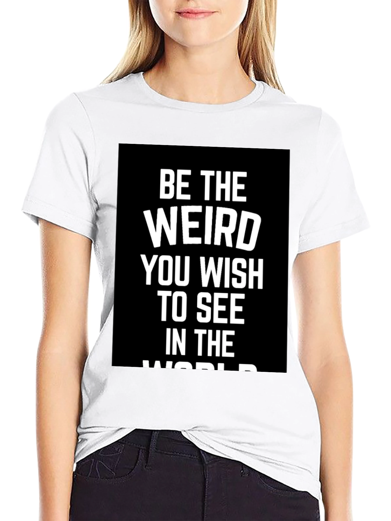 Black Be The Weird T-Shirt - Inspirational Graphic Tee view 9