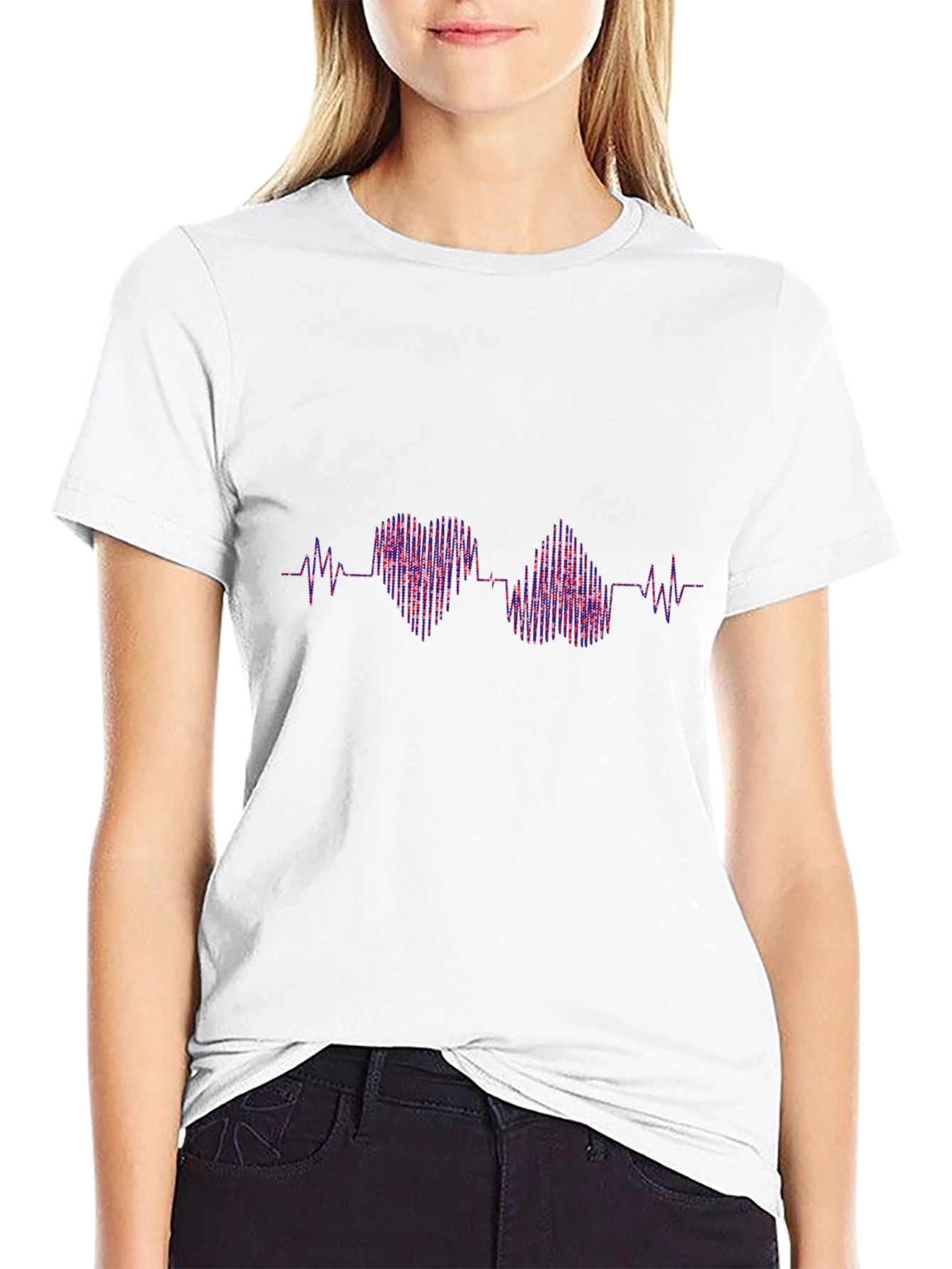 Black Heartbeat Love T-Shirt - Stylish Graphic Tee view 9