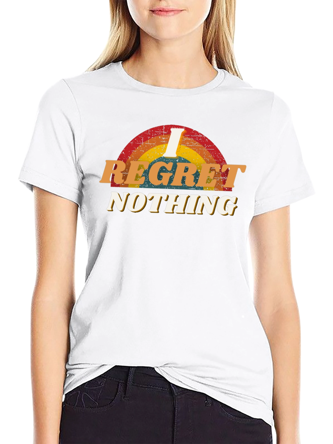 Black I Regret Nothing Graphic Tee - Black view 9
