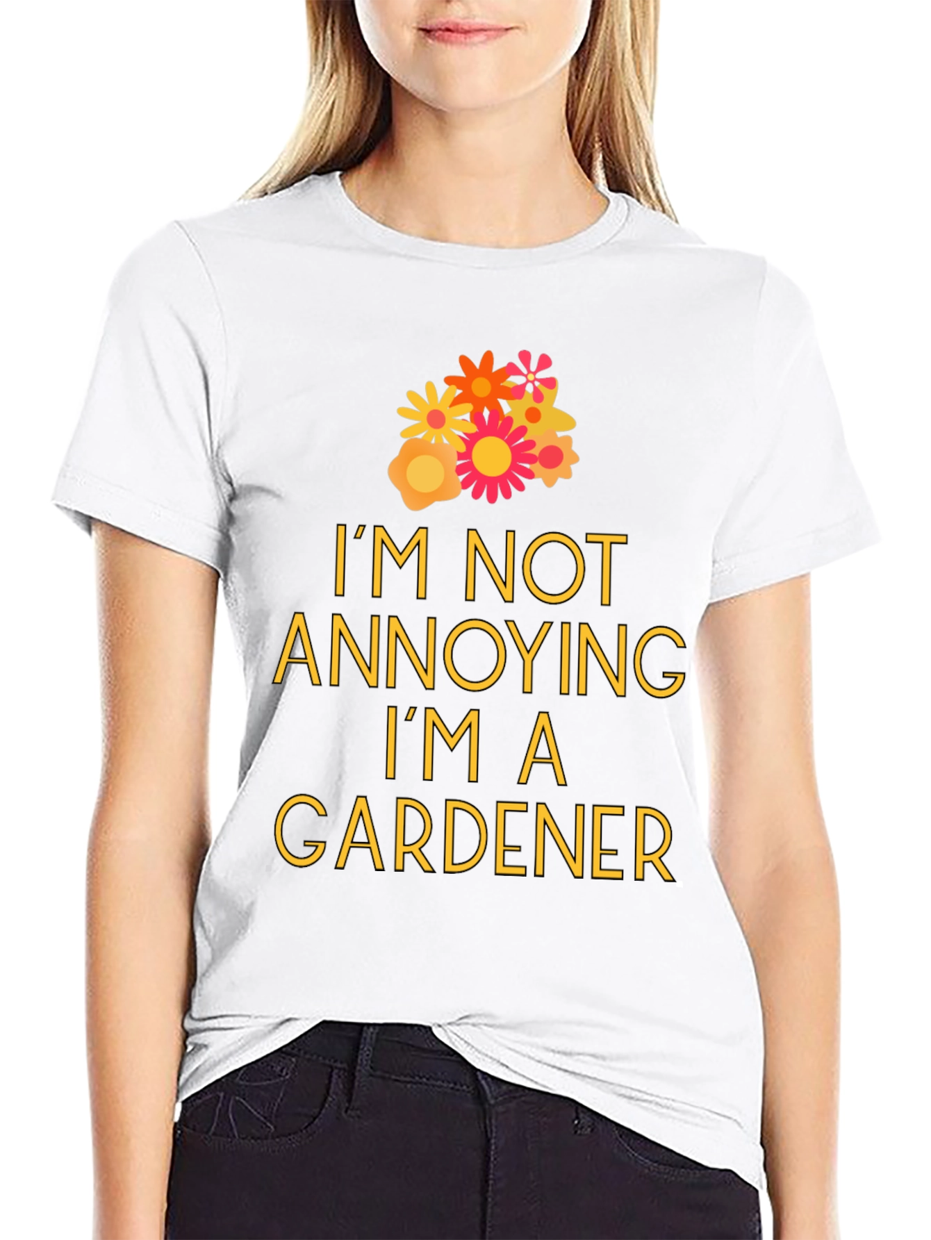 Black Gardener T-Shirt - "I'm Not Annoying" Graphic Tee view 9