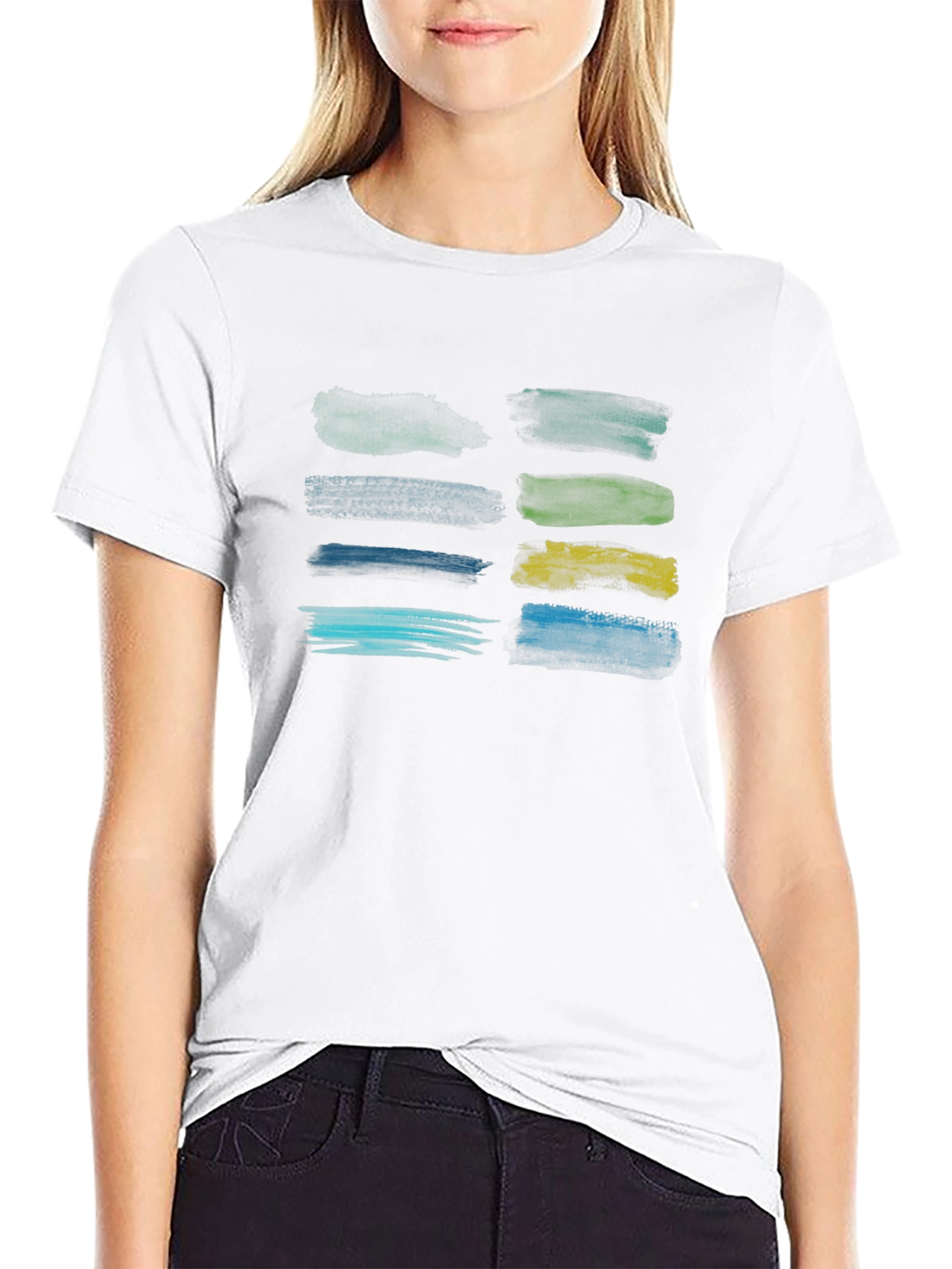 Black Brush Stroke Graphic Tee - Artistic Design view 9