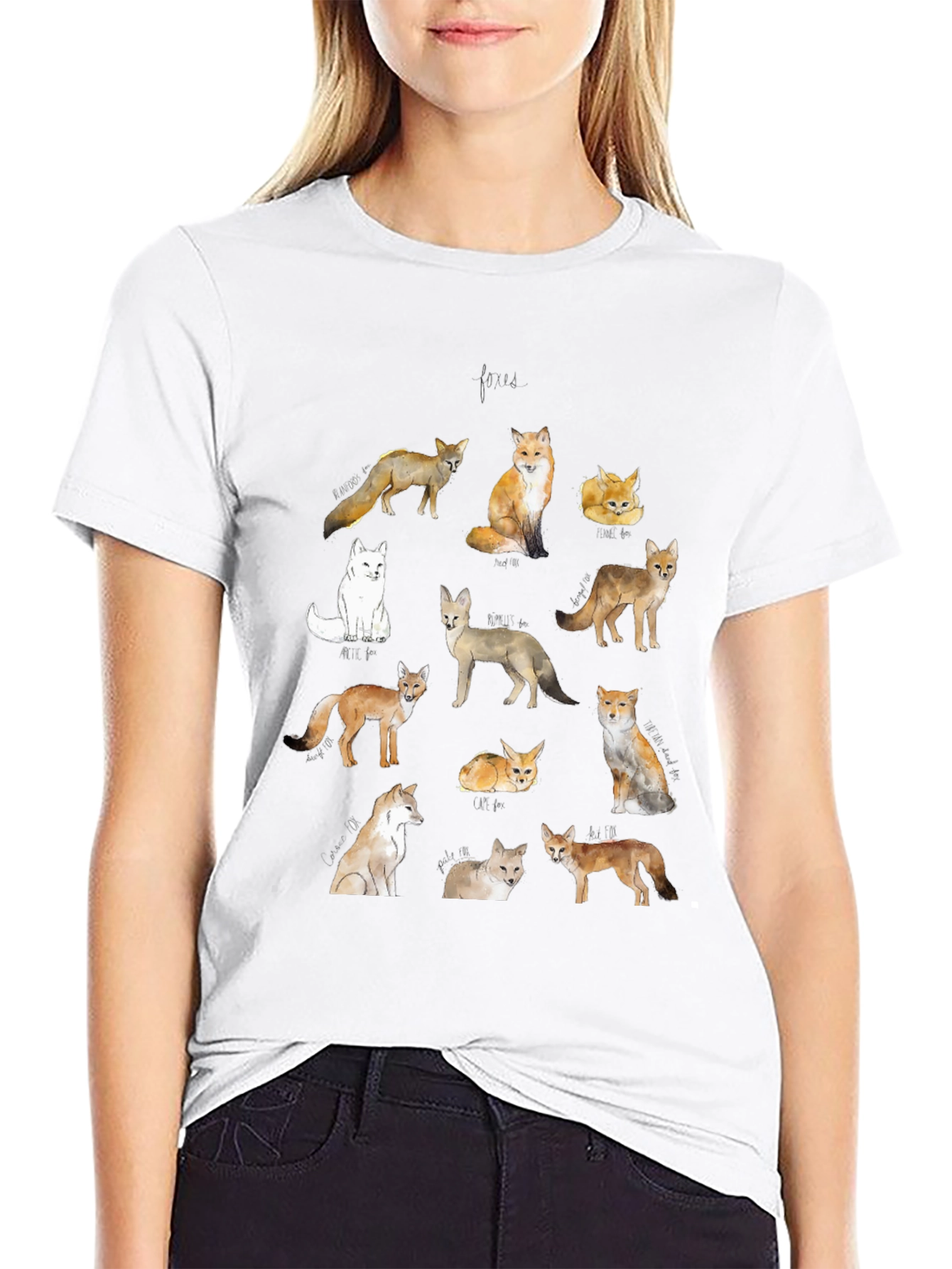 Black Fox Watercolor Graphic Tee - Unisex Casual T-Shirt view 9