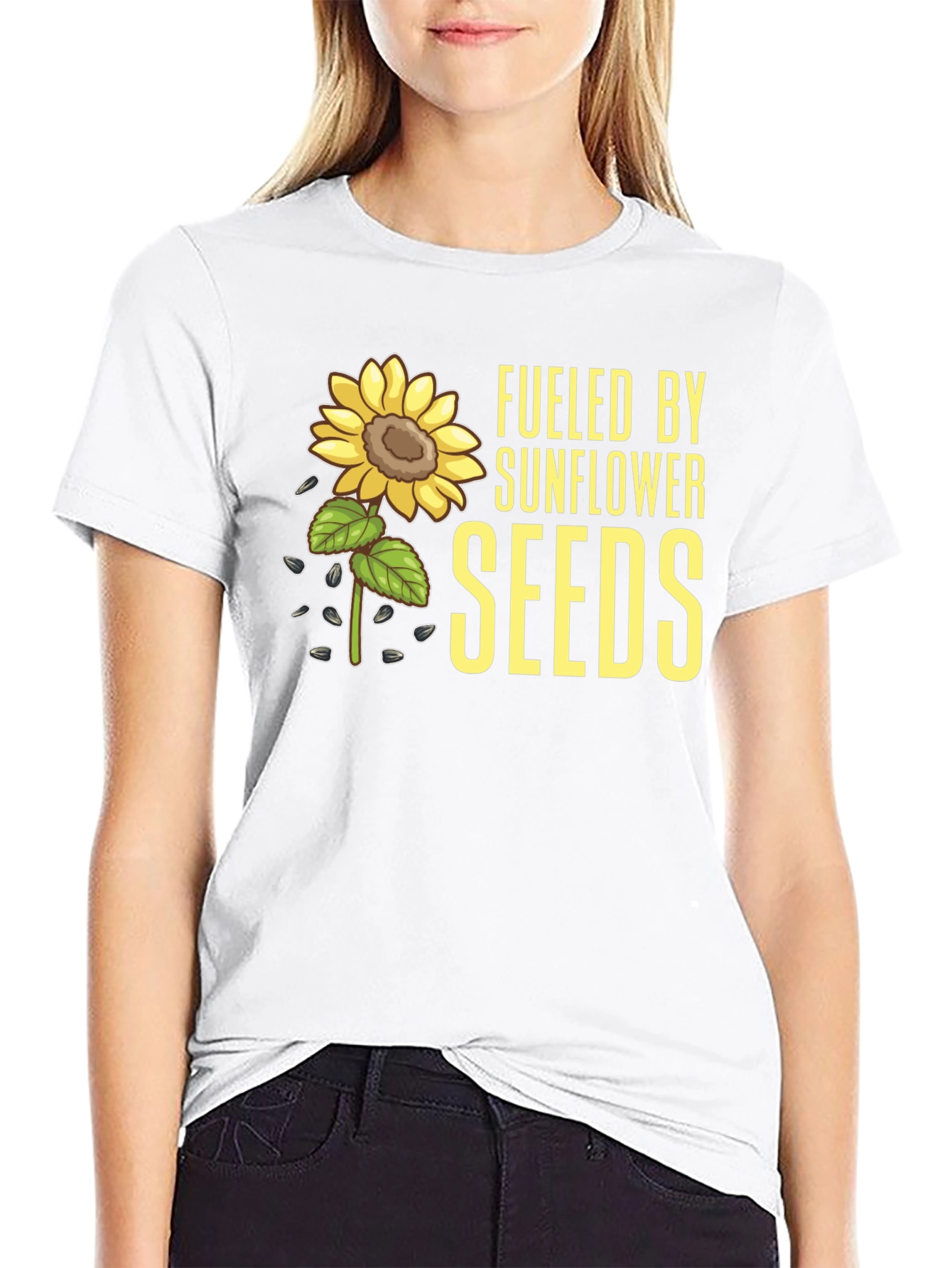Sunflower Seeds Graphic Tee - Black Cotton T-Shirt - 9