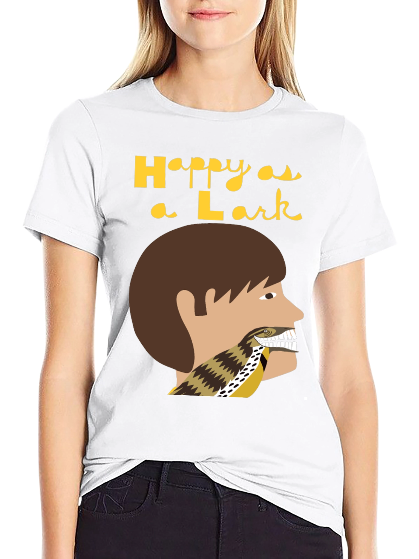 Black Happy as a Lark T-Shirt view 9