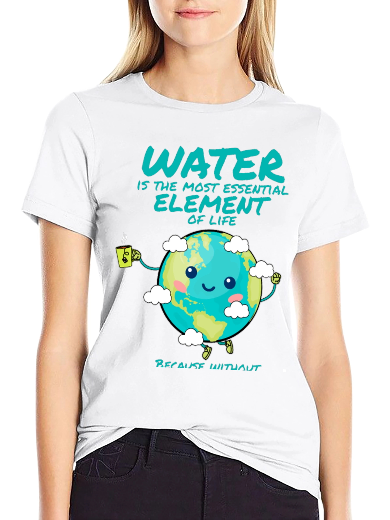 Black Essential Water Element Graphic Tee view 9