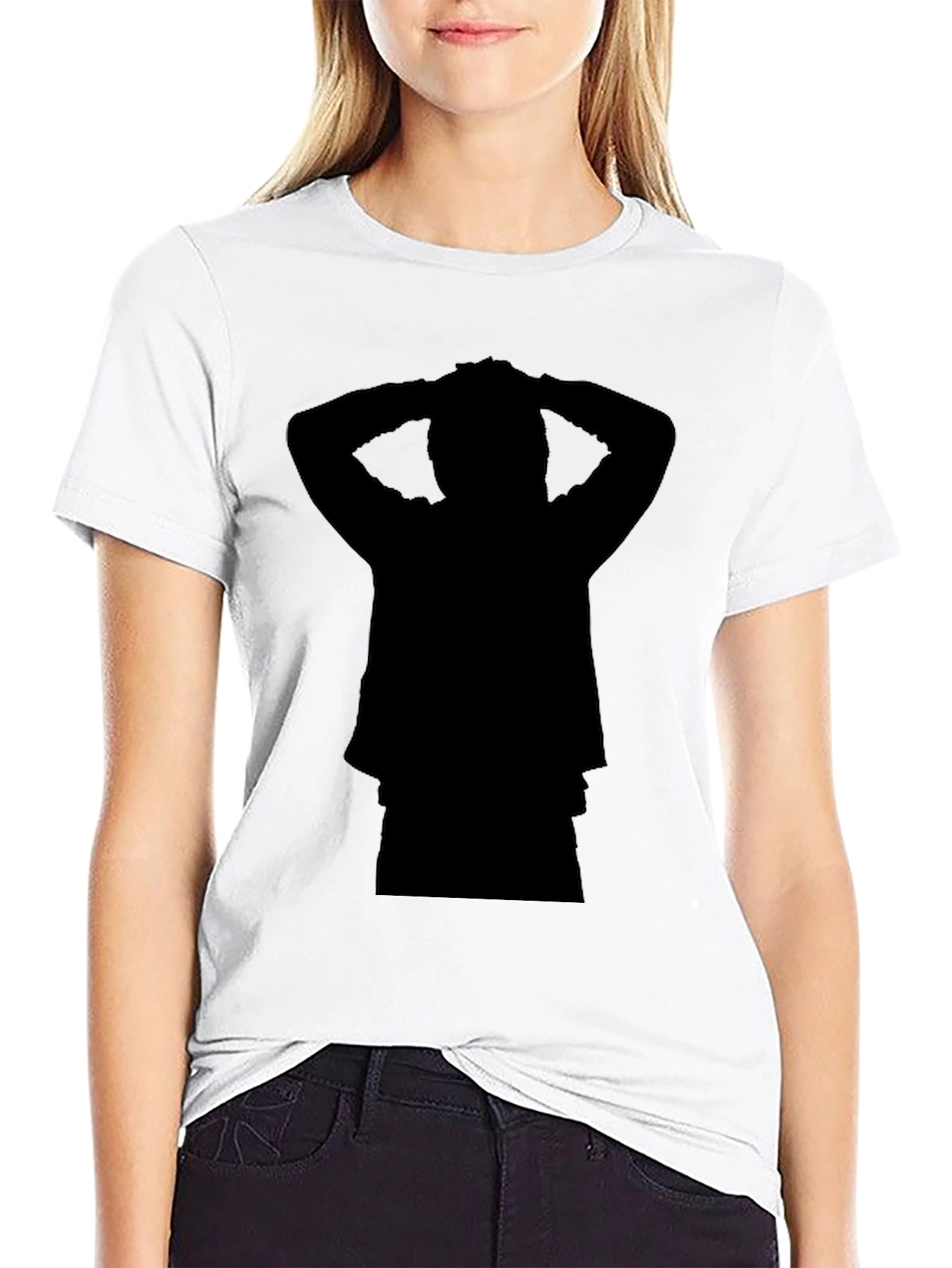 Black Silhouette Graphic Print Crew Neck T-Shirt view 9