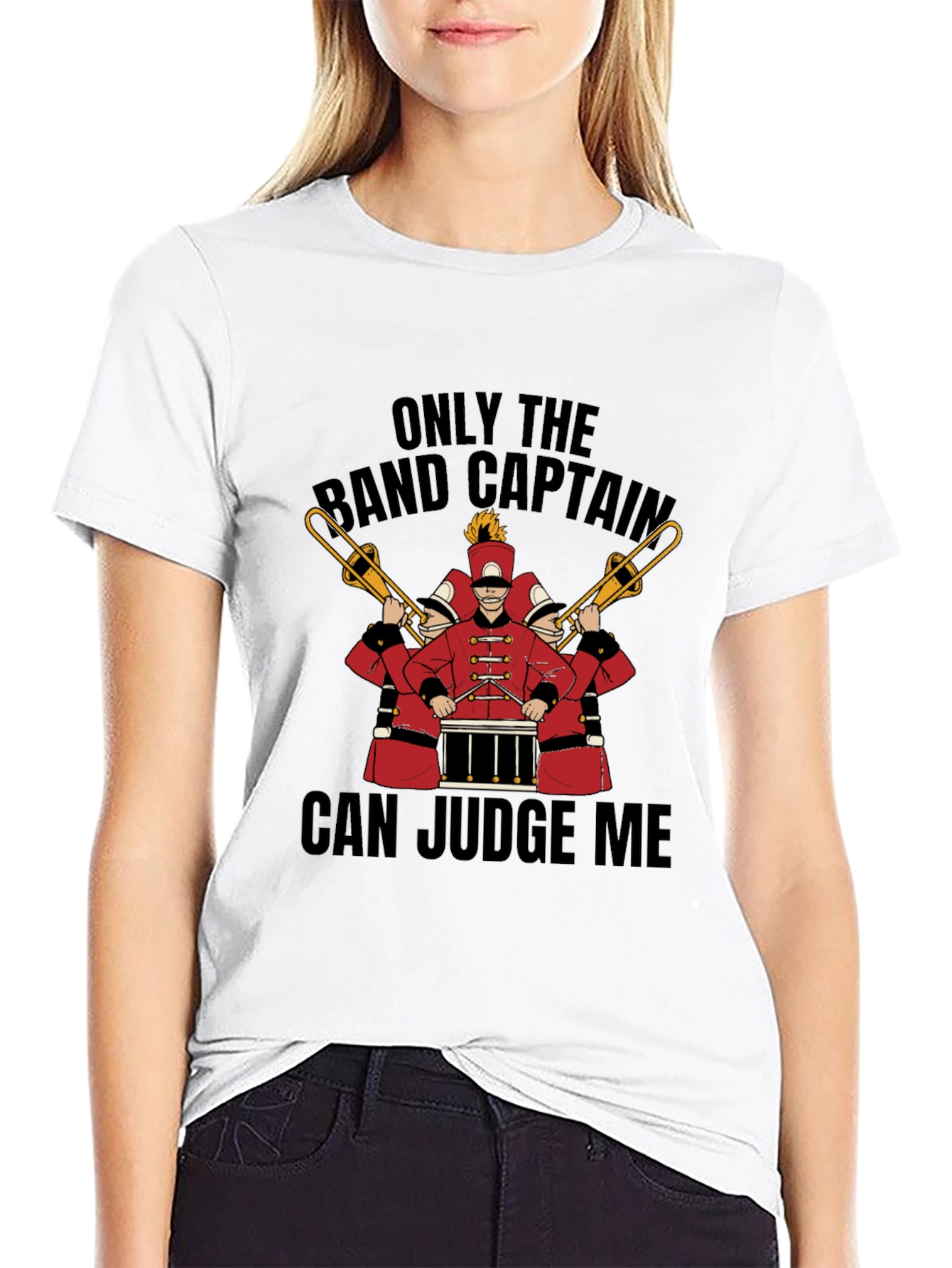 Black Band Captain Judge Me Graphic T-Shirt view 9
