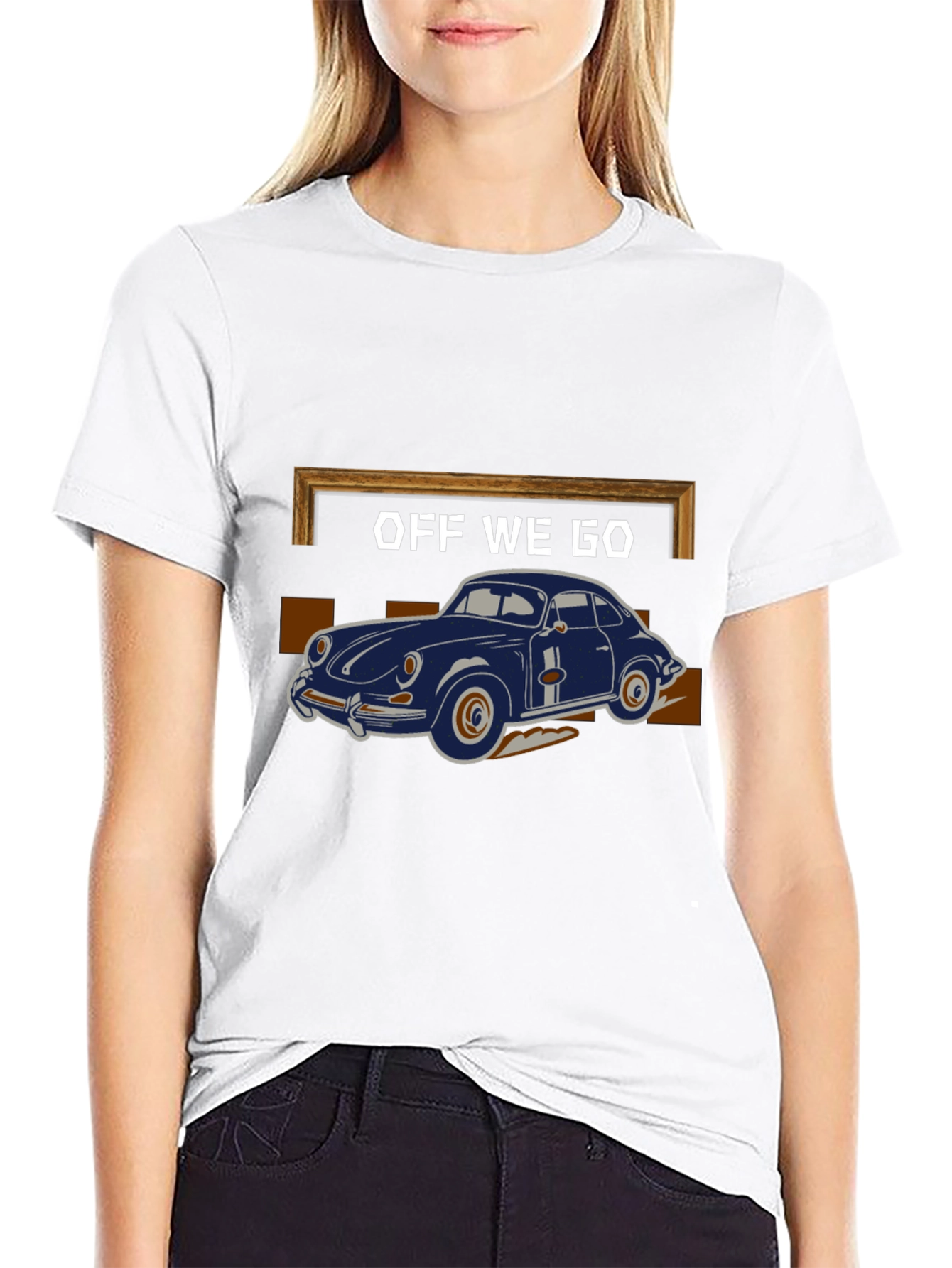 Black Off We Go Car Graphic T-Shirt view 9