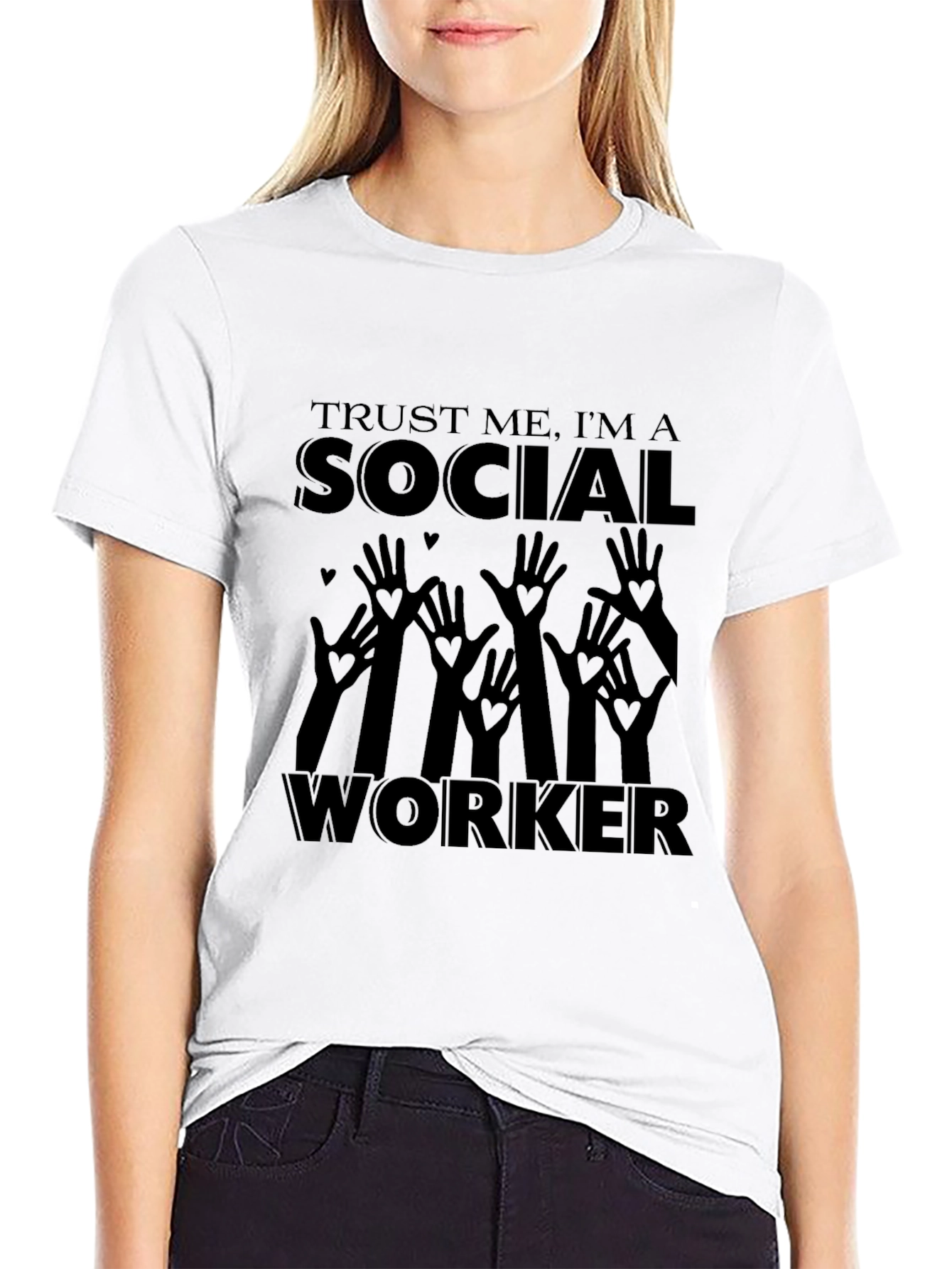 Black Social Worker T-Shirt - Trust Me Design view 9