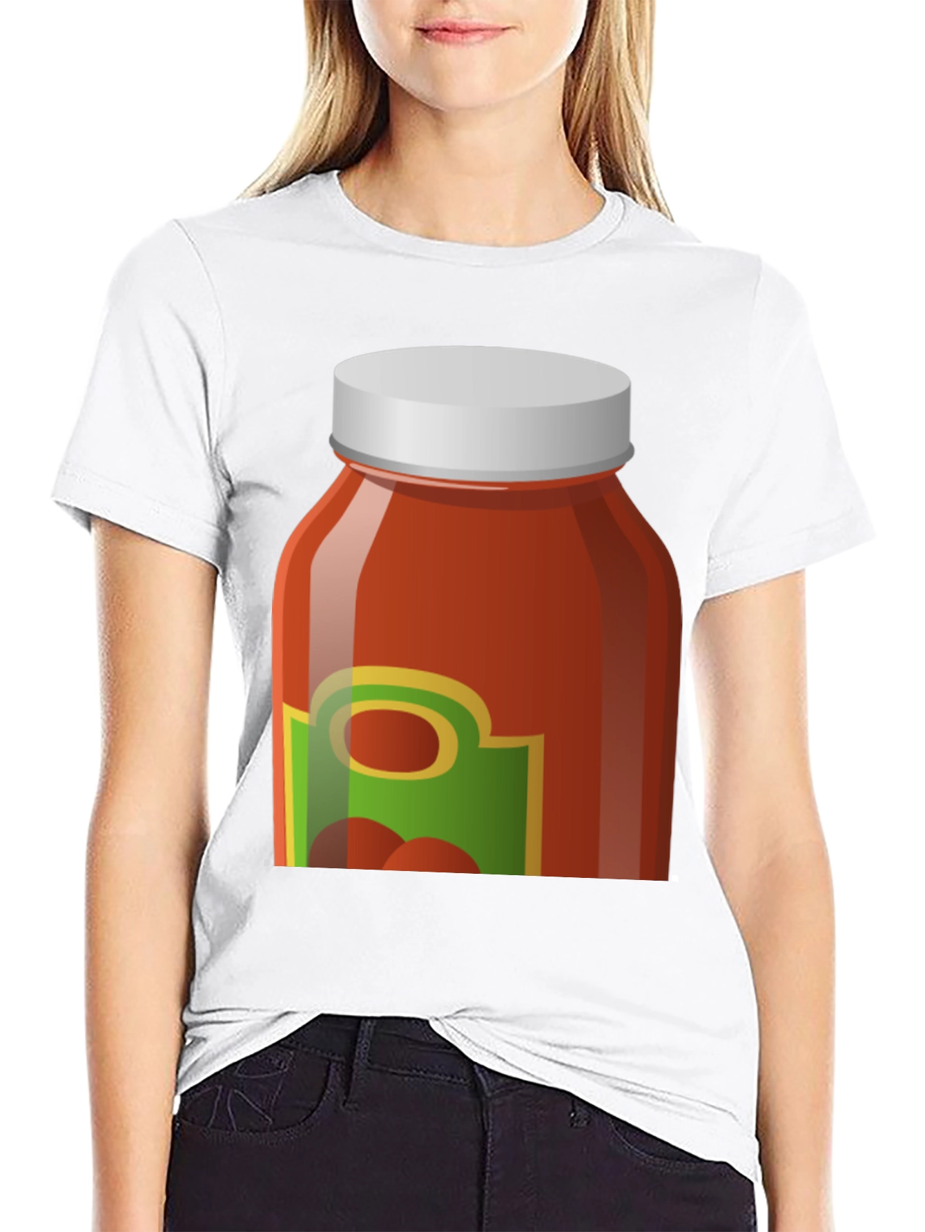 Black Tomato Sauce Jar Graphic Tee - Novelty T-Shirt view 9