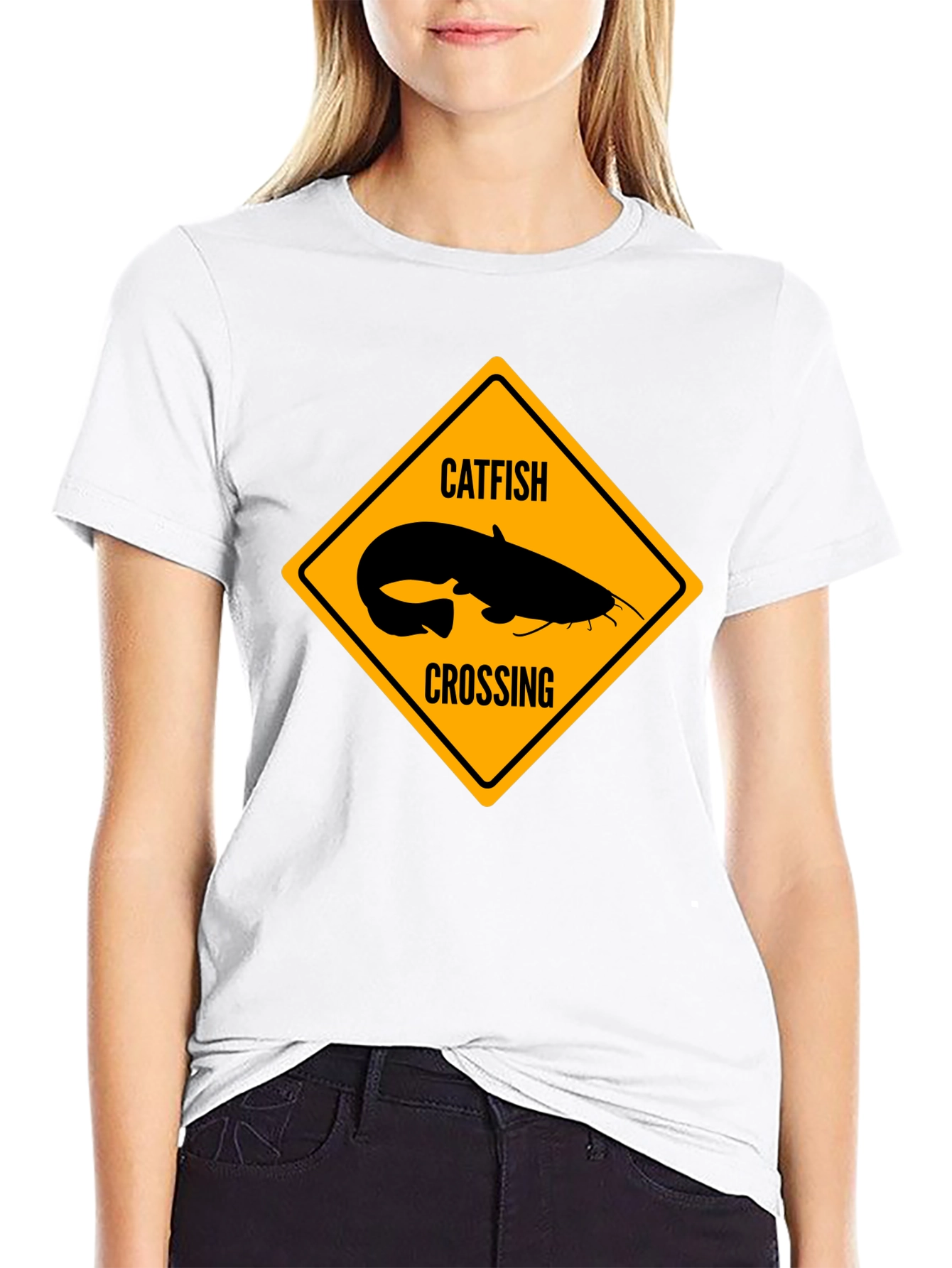 Black Catfish Crossing Graphic T-Shirt - Black view 9