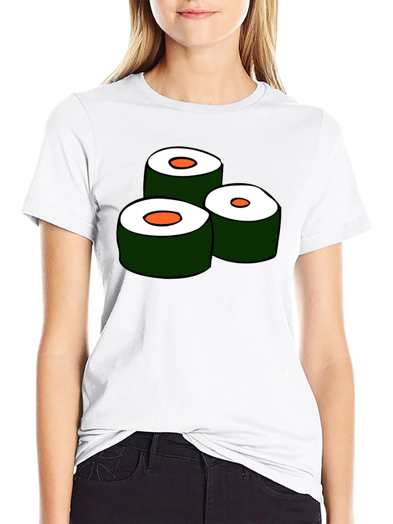 Black Sushi Roll Graphic Tee - Unique Foodie T-Shirt view 9