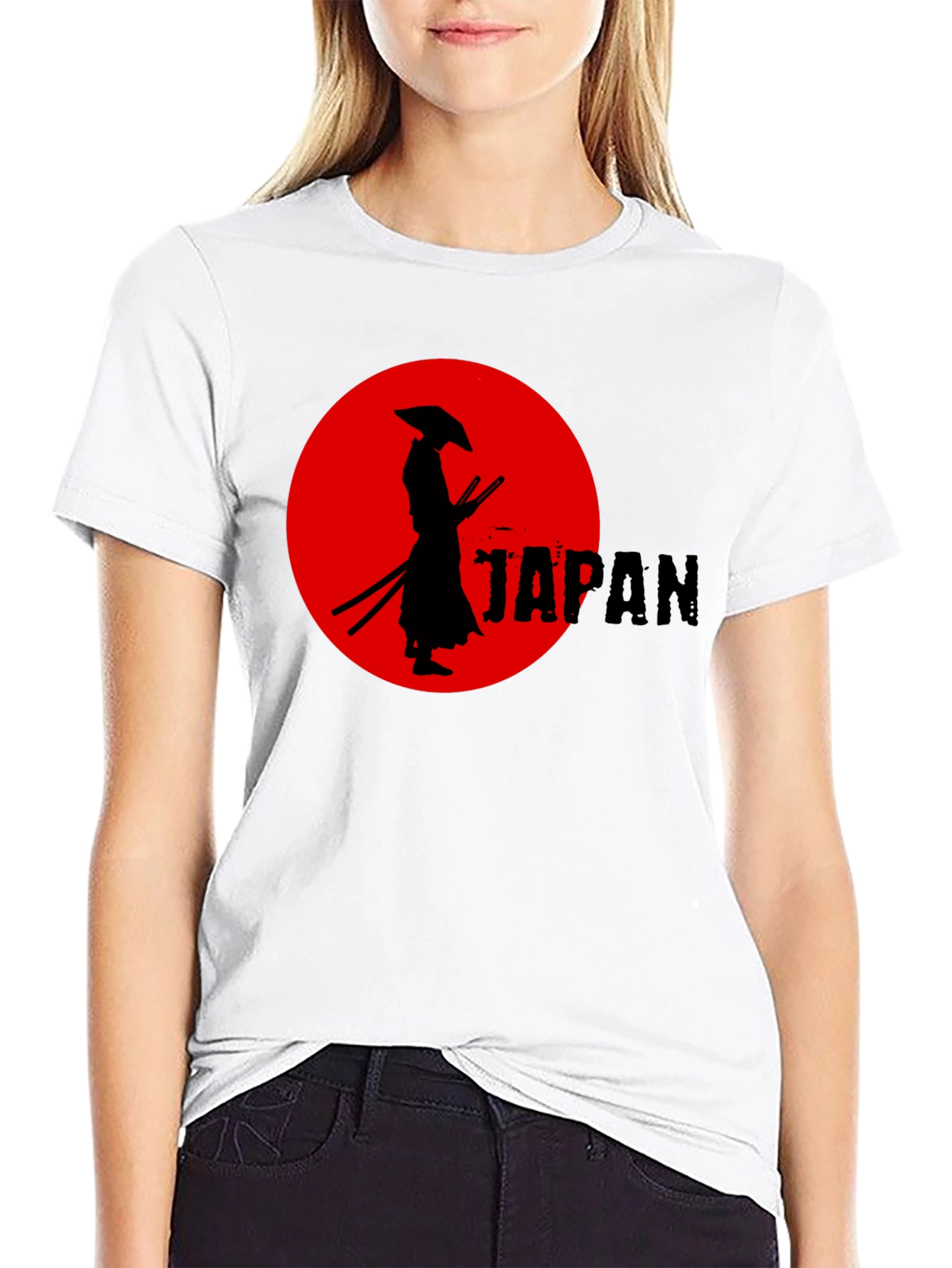 Black Samurai Japan Graphic Tee - Cool Black T-Shirt view 9