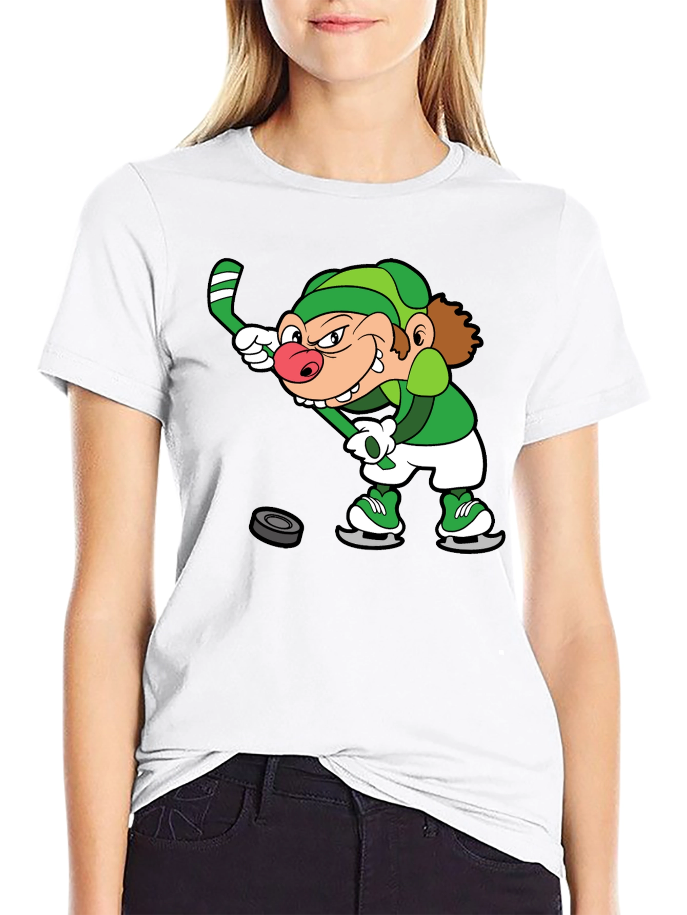 Black Leprechaun Hockey Black T-Shirt view 9