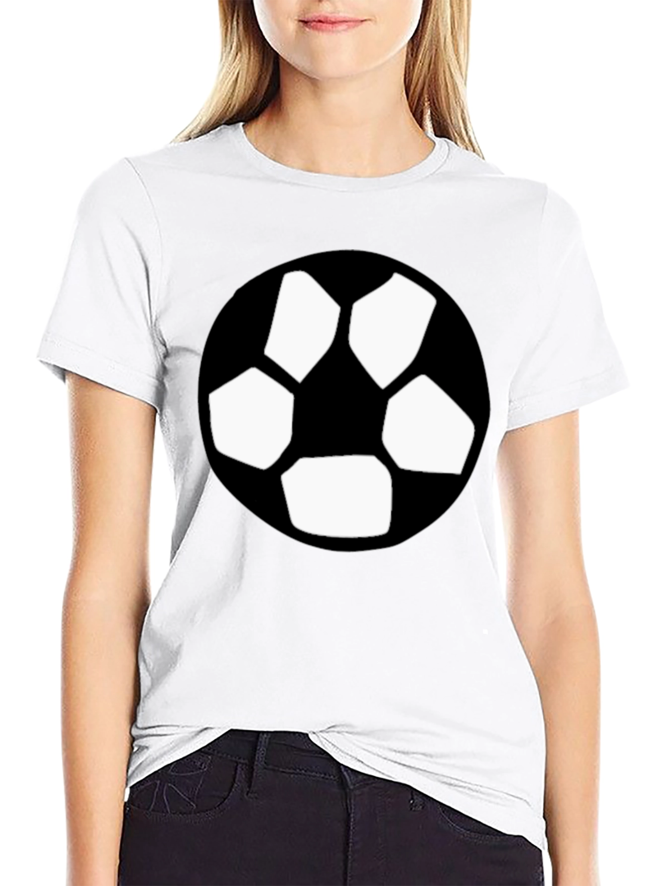 Black Black T-Shirt with Soccer Ball Graphic view 9