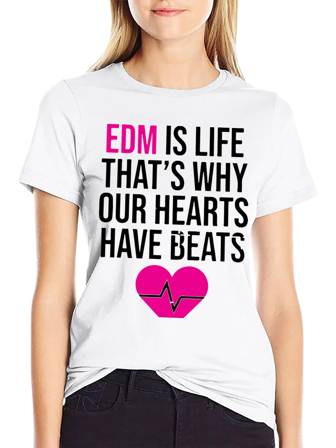 Black EDM is Life Graphic Tee - Music Lover T-Shirt view 9