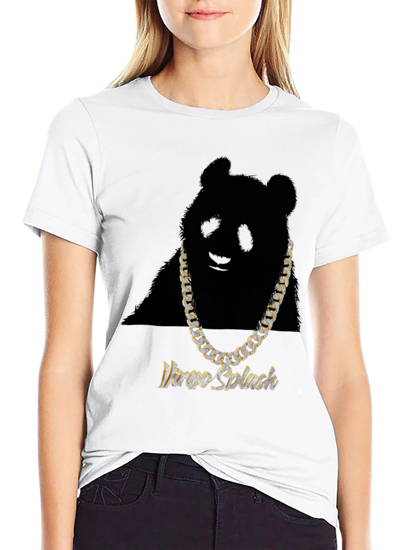 Black Panda Bling Graphic Tee view 9