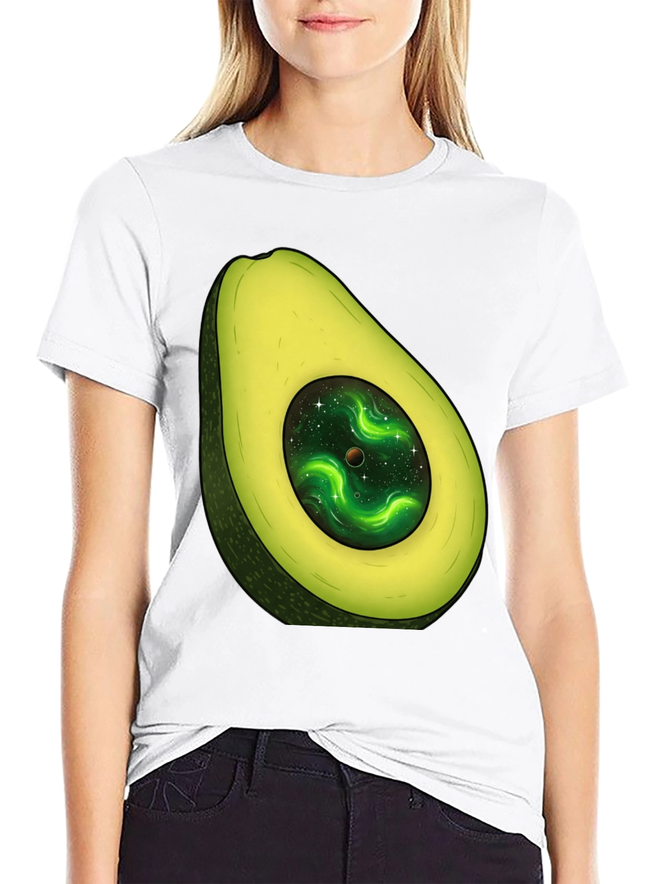 Black Avocado Galaxy T-Shirt - Stylish Unisex Graphic Tee view 9