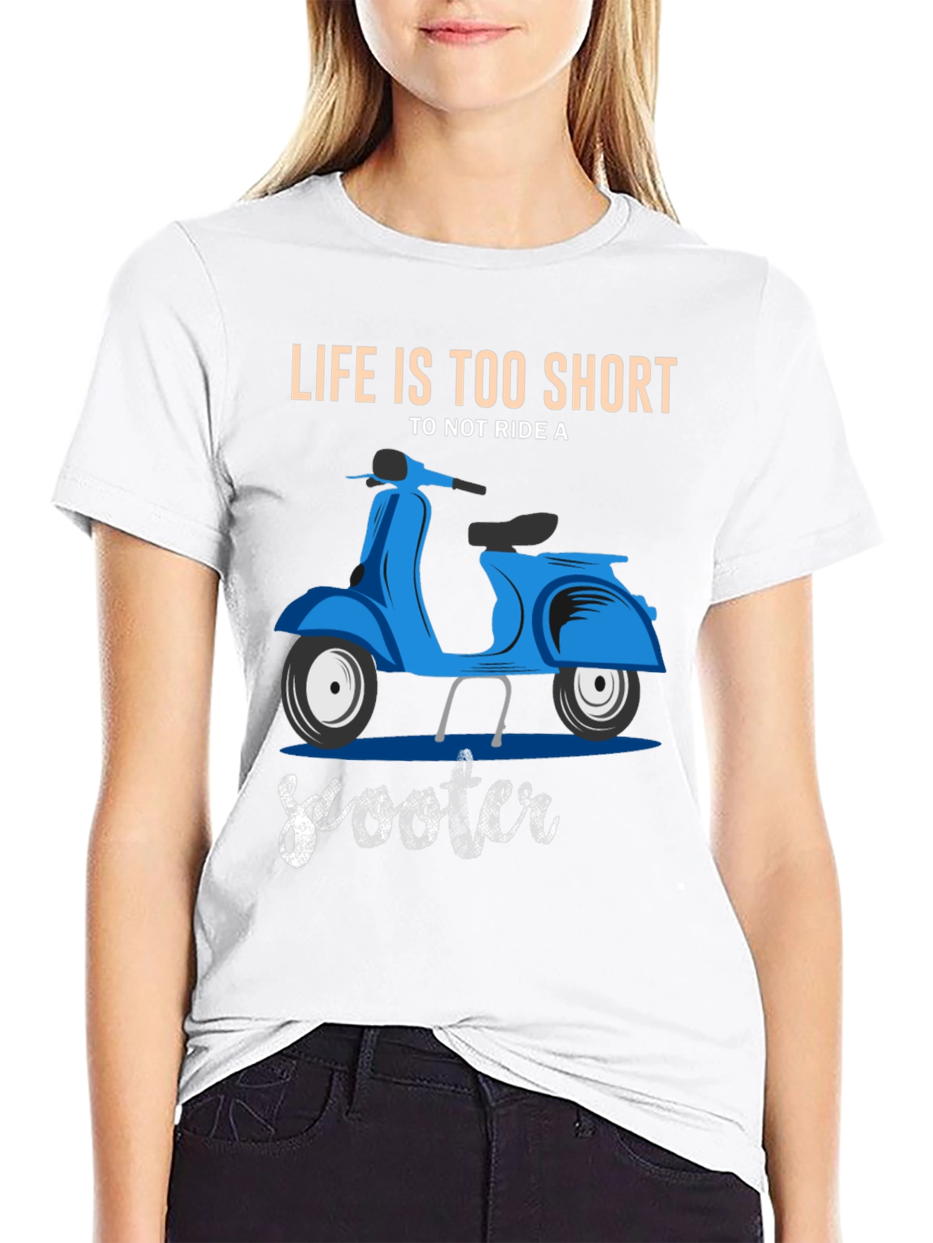 Black Life's Too Short Scooter T-Shirt view 9